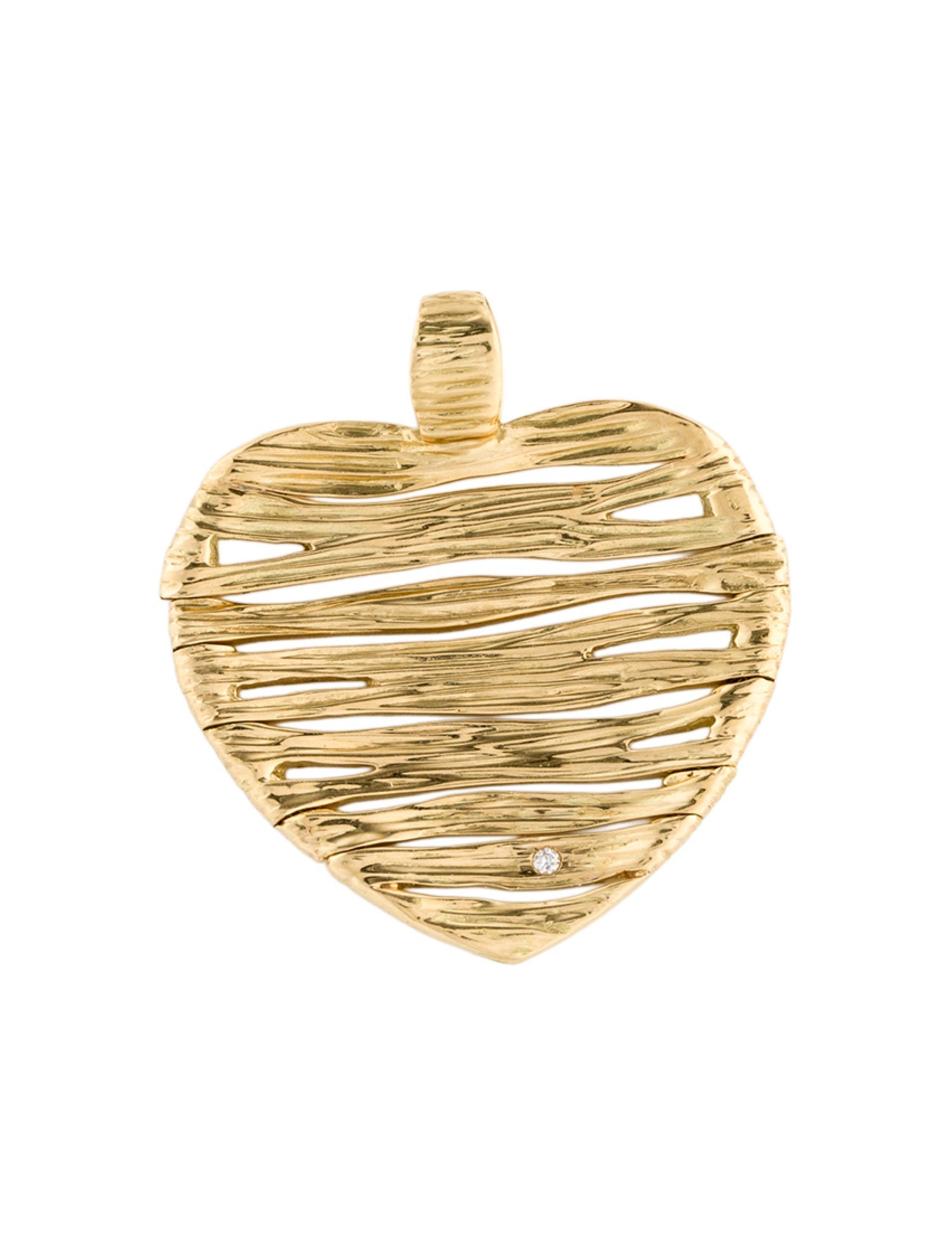 Roberto Coin 18K Diamond Heart Elephant Skin Pendant