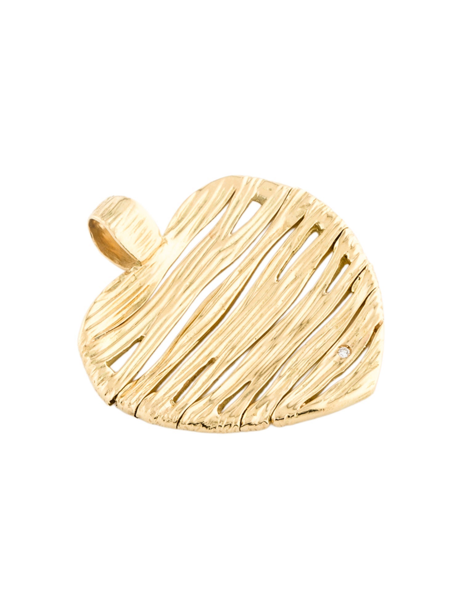 Roberto Coin 18K Diamond Heart Elephant Skin Pendant