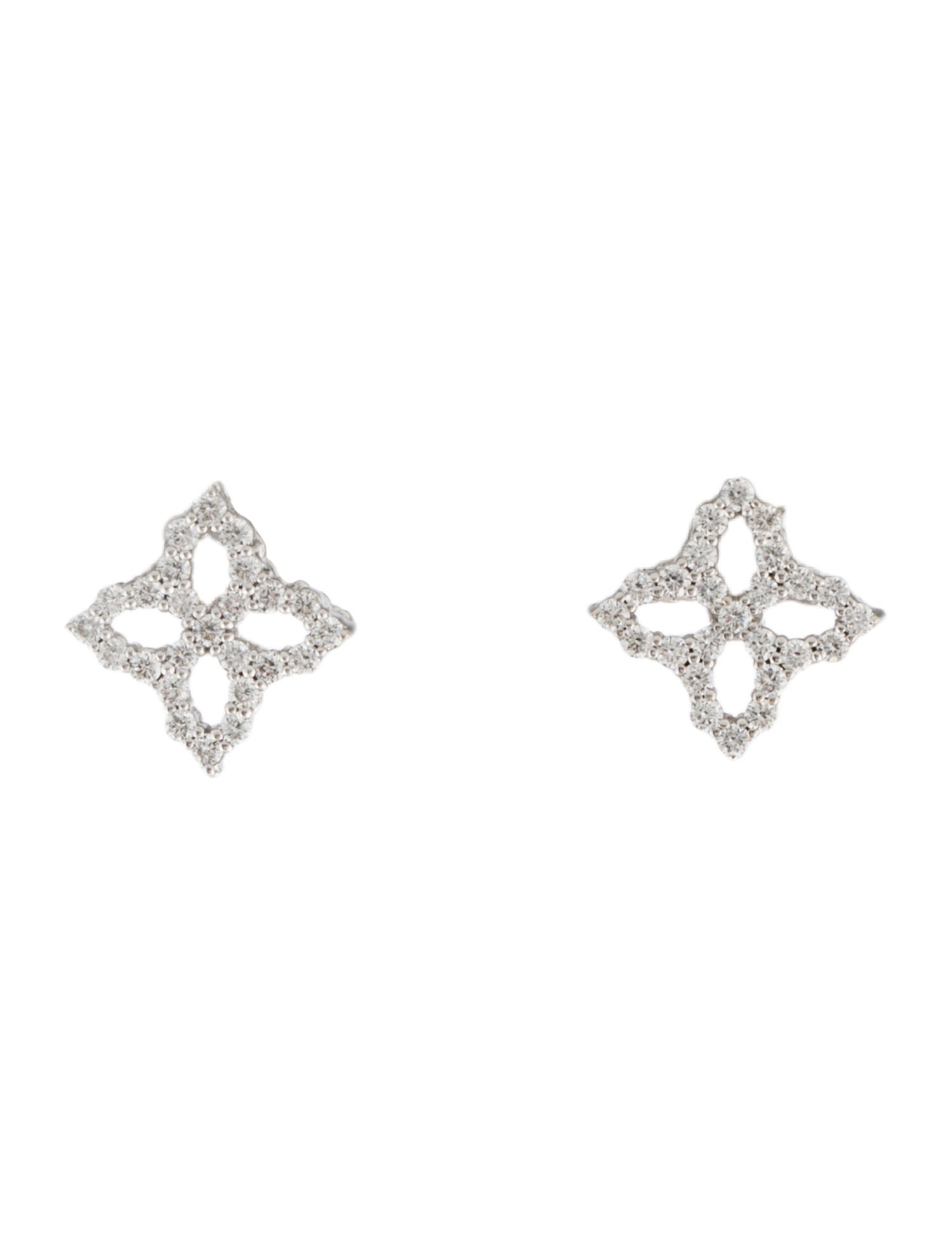 Roberto Coin 18K Diamond Venetian Princess Small Flower Stud Earrings