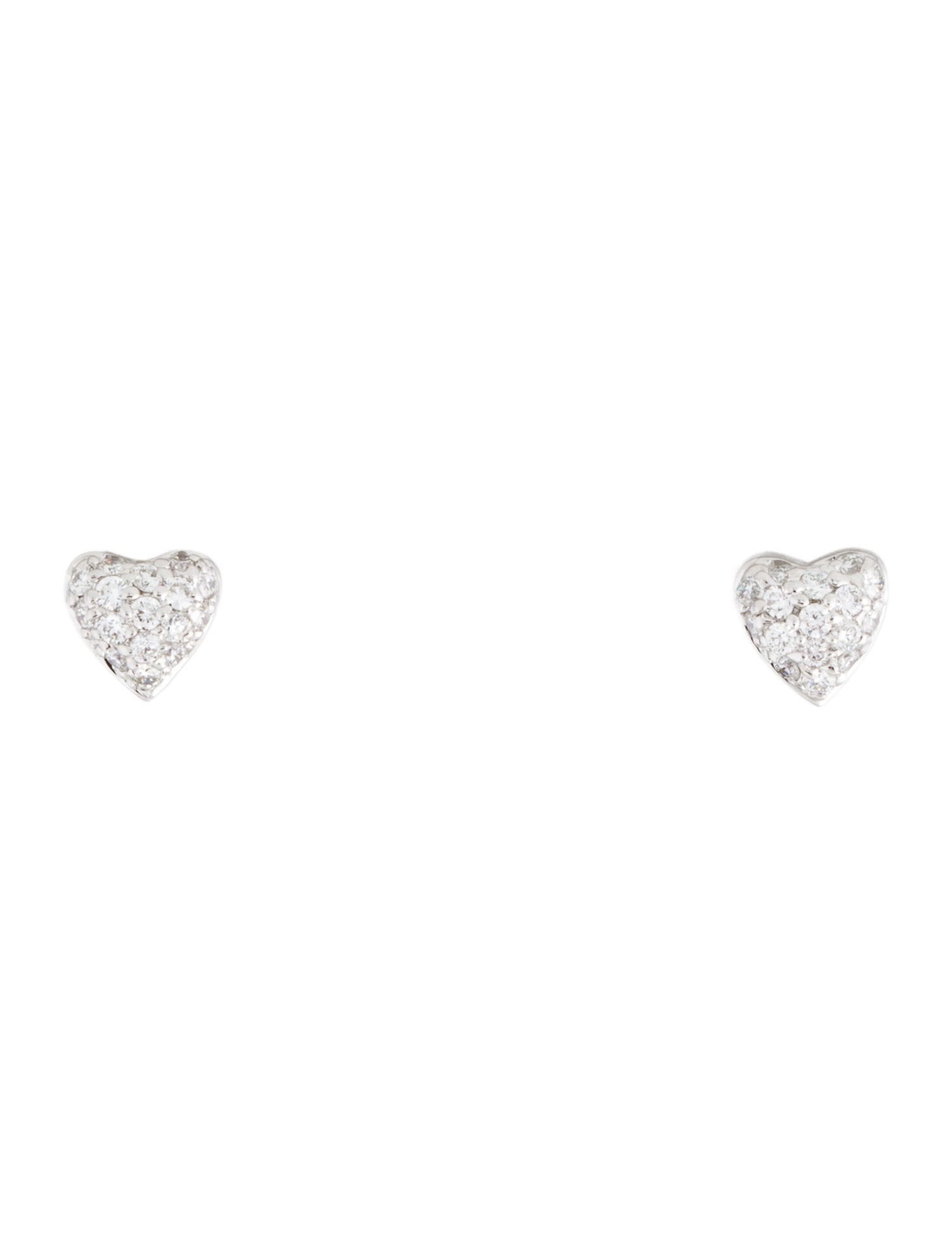 Roberto Coin 18K Diamond Puffed Heart Stud Earrings