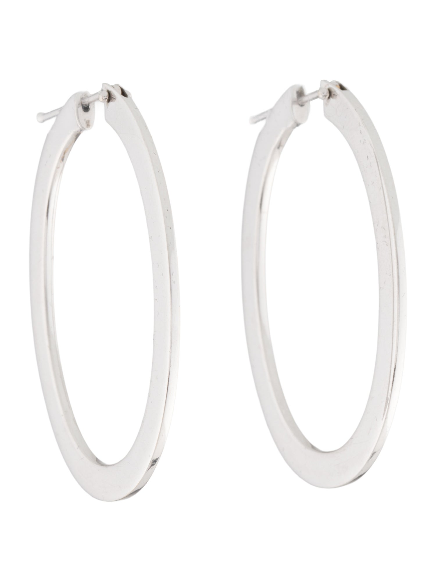 Roberto Coin 18K Flat Oval Hoop Earrings