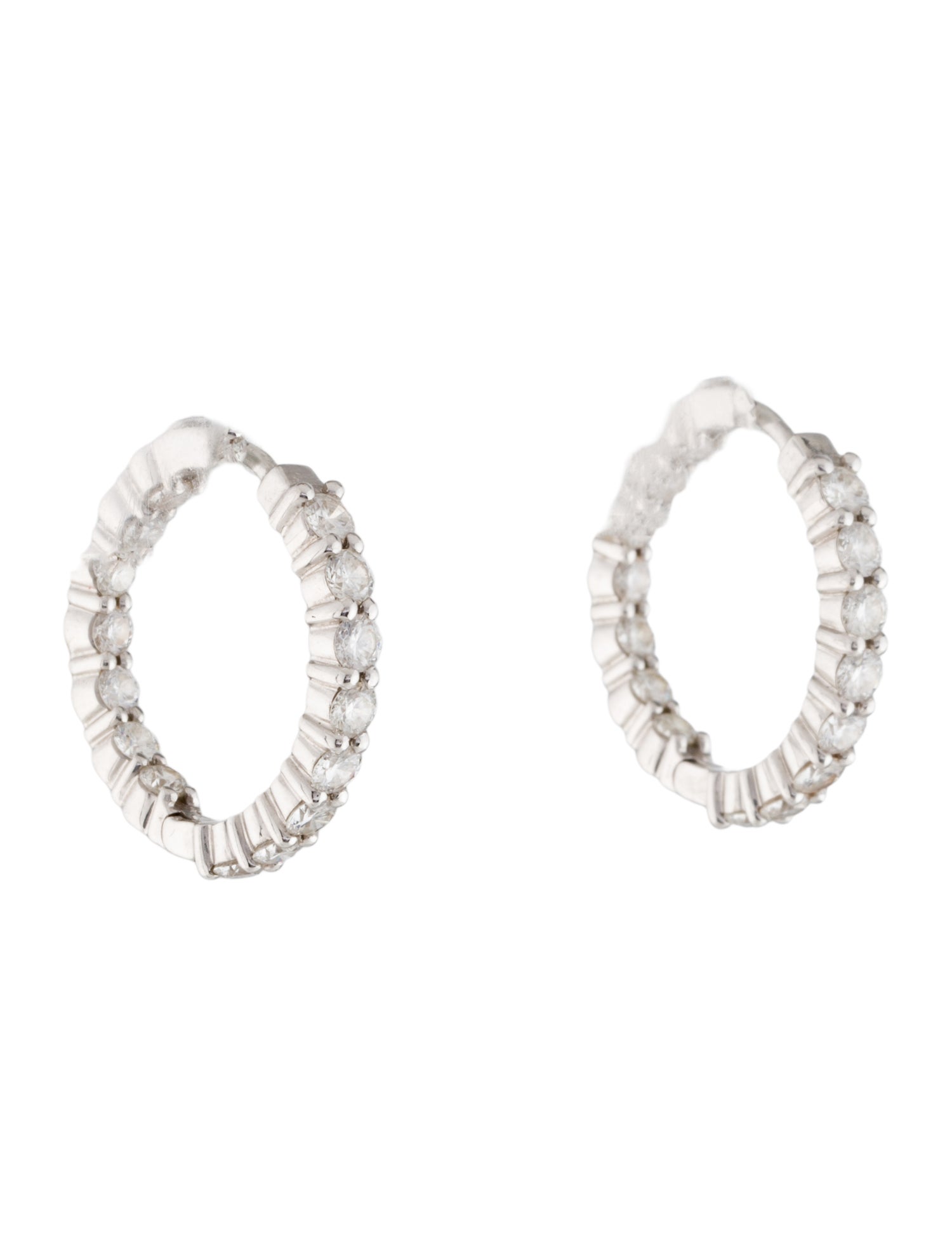 Roberto Coin 18K 2.35ctw Diamond Inside Outside Hoop Earrings
