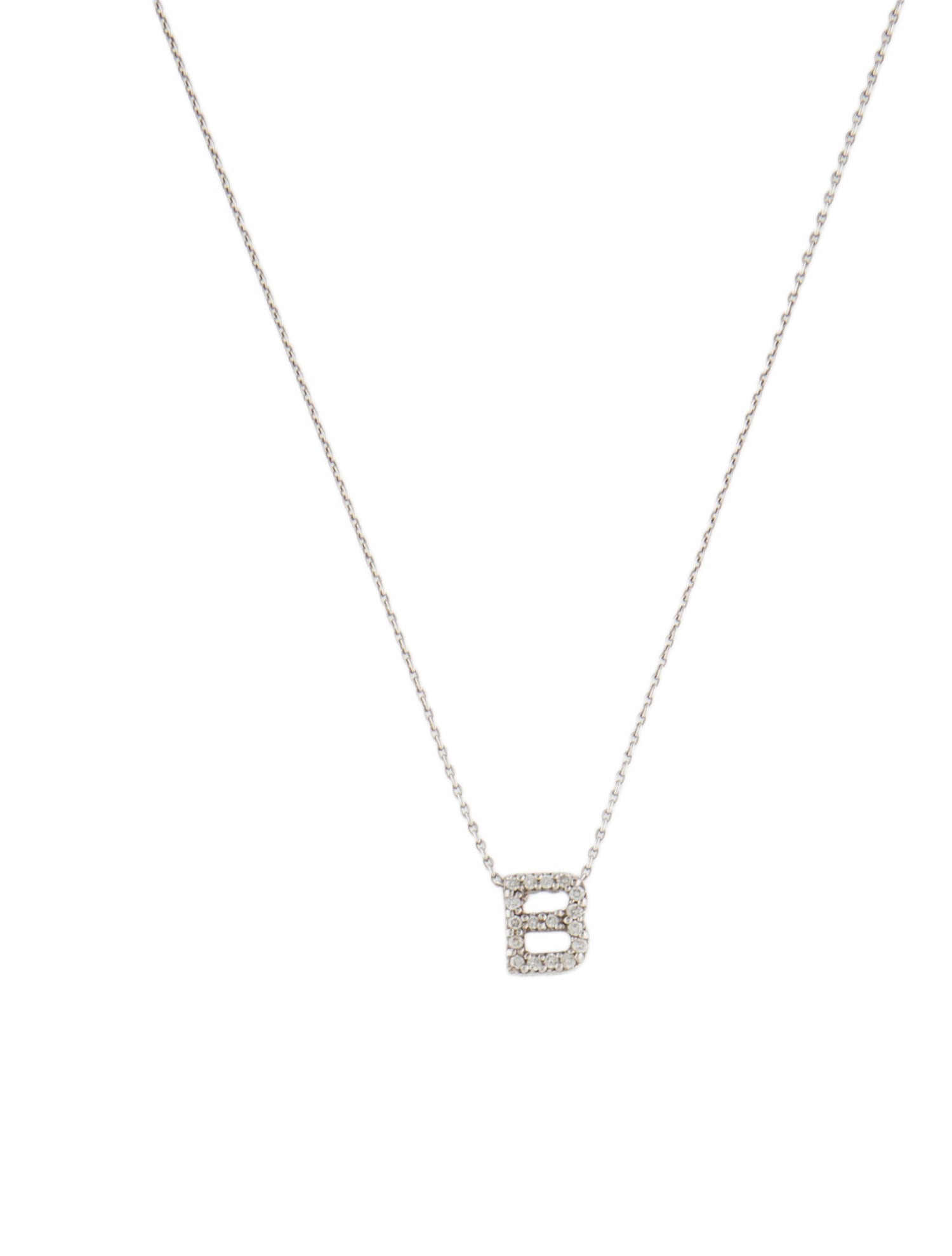 Roberto Coin 18K Diamond Tiny Treasures 'B' Pendant Necklace