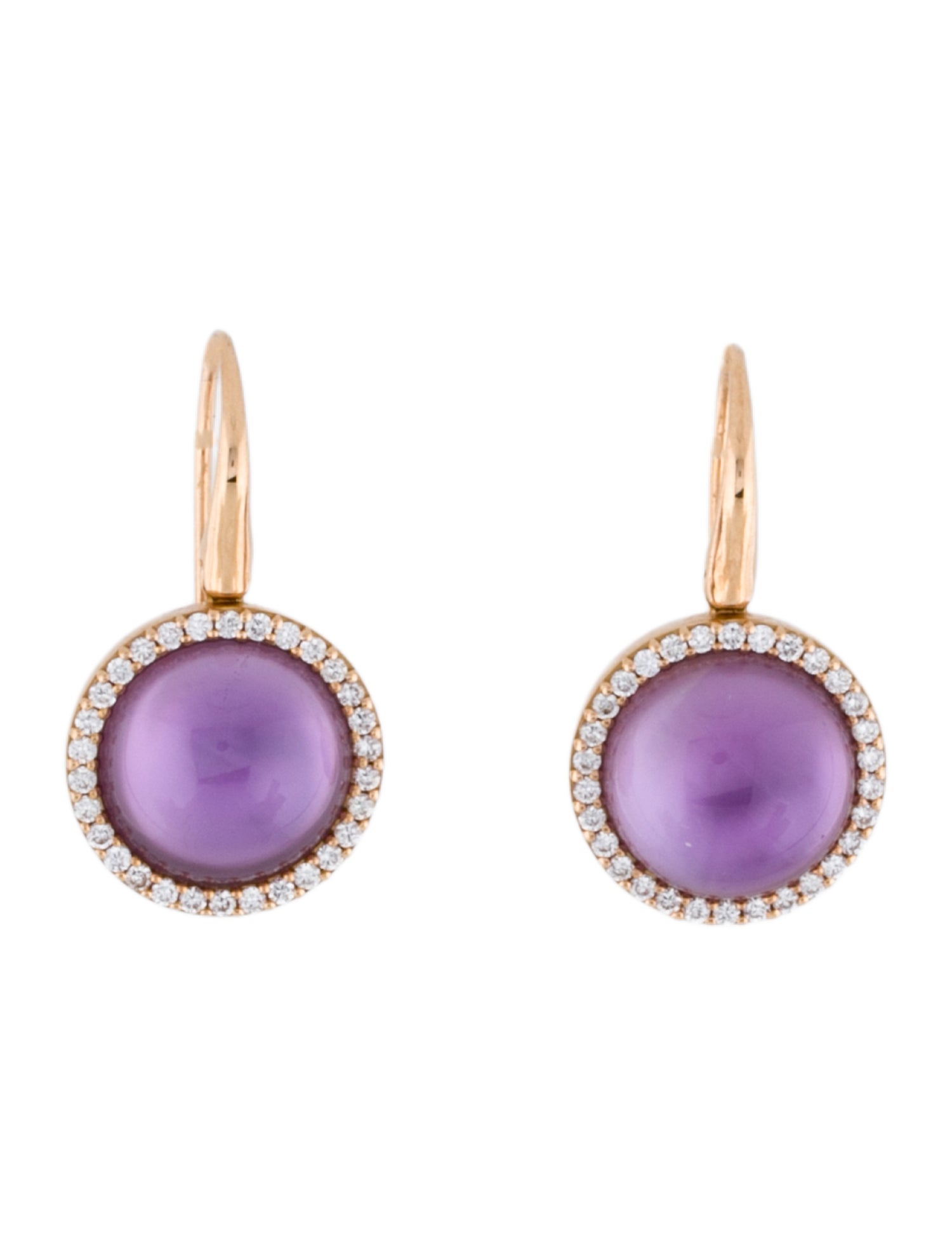 Roberto Coin 18K Amethyst & Diamond Round Drop Earrings