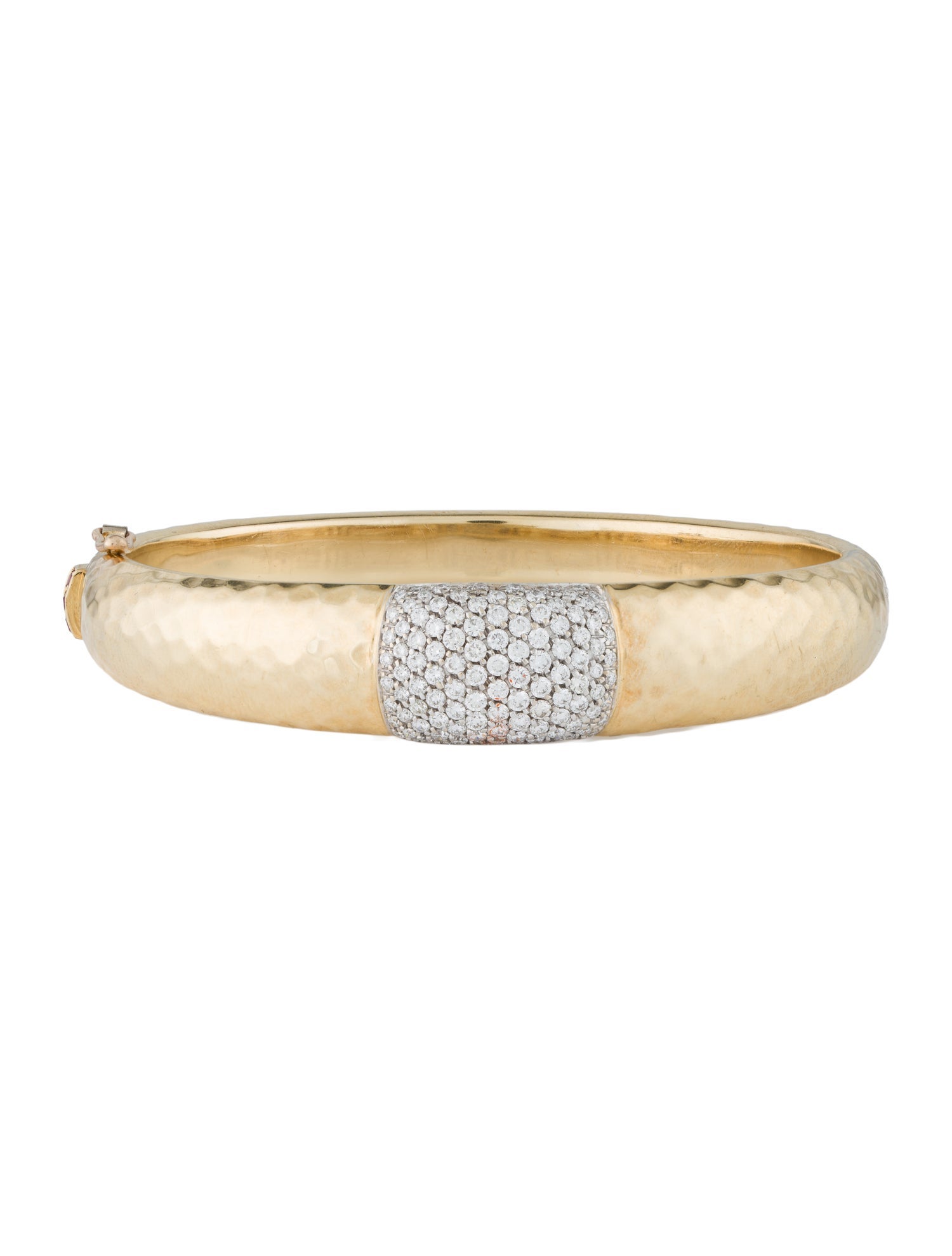 Roberto Coin 18K 1.41ctw Diamond Martellato Bangle