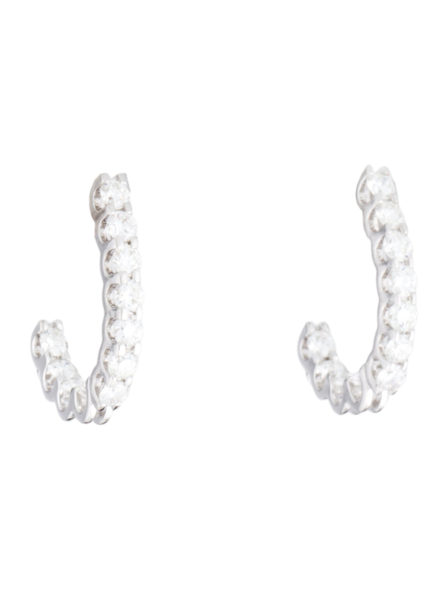 Roberto Coin 18K Diamond J Hoop Earrings
