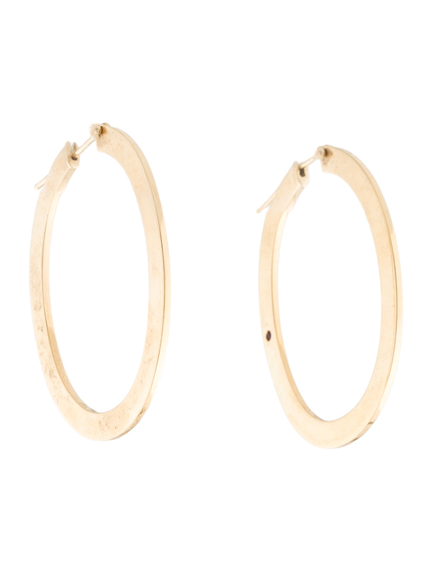 Roberto Coin 18K Square Edge Flat Oval Hoop Earrings