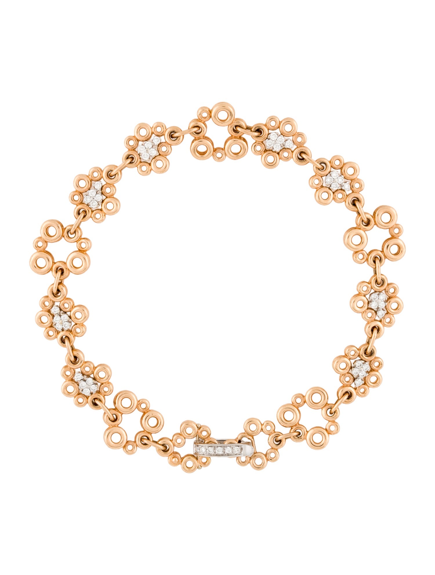 Roberto Coin 18K Diamond Flower Link Bracelet