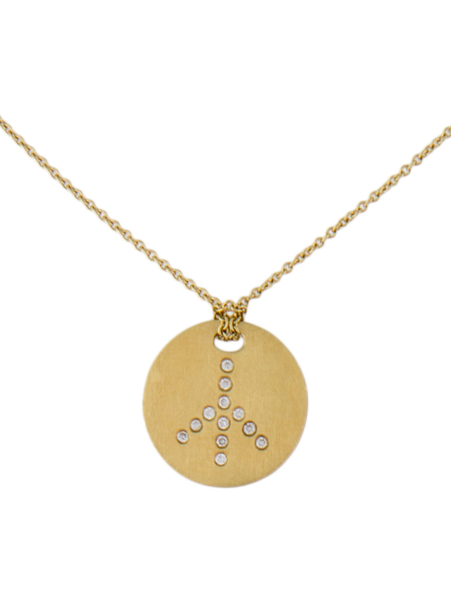 Roberto Coin 18K Diamond Peace Sign Pendant Necklace