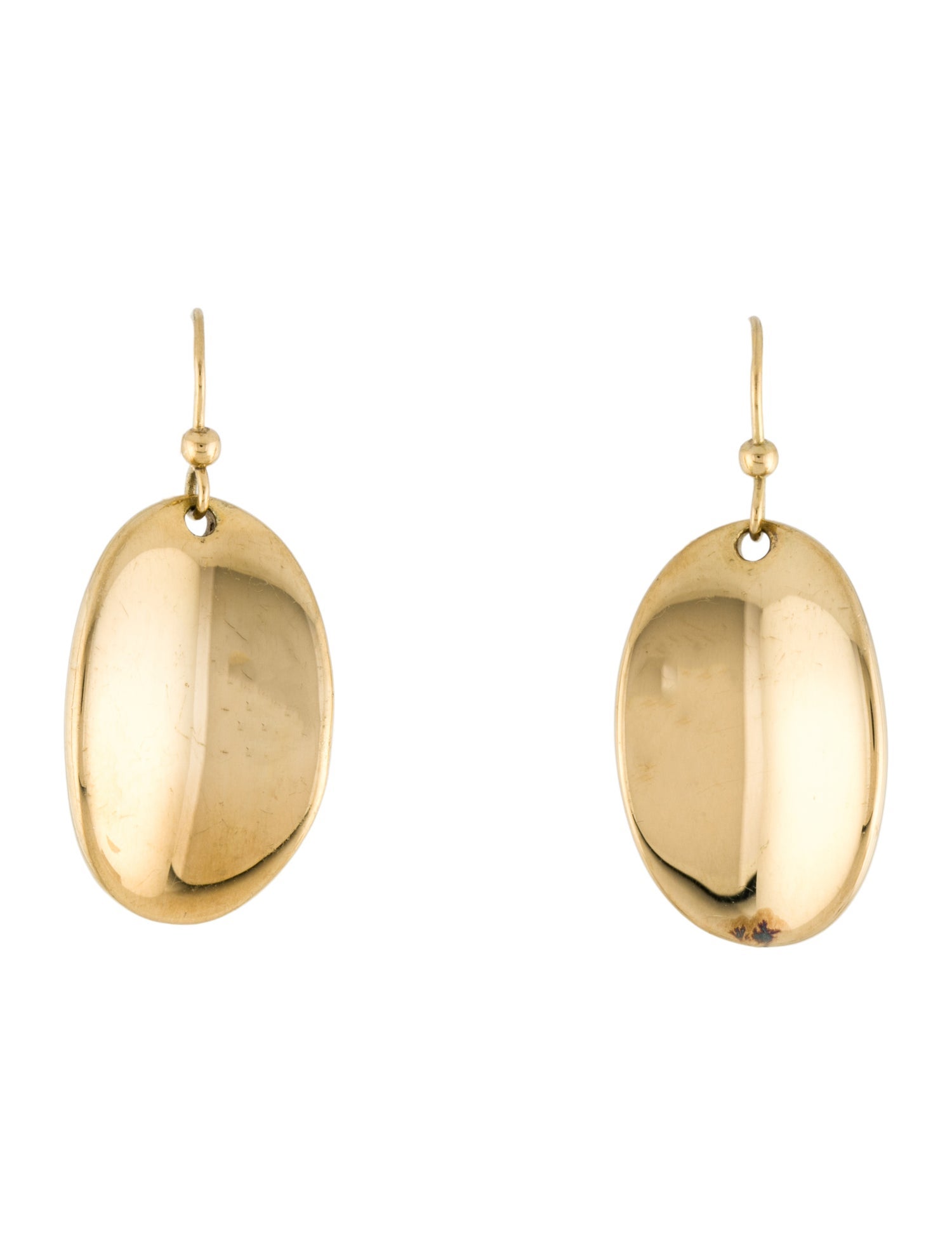 Roberto Coin Vintage 18K Oval Puff Disk Drop Earrings