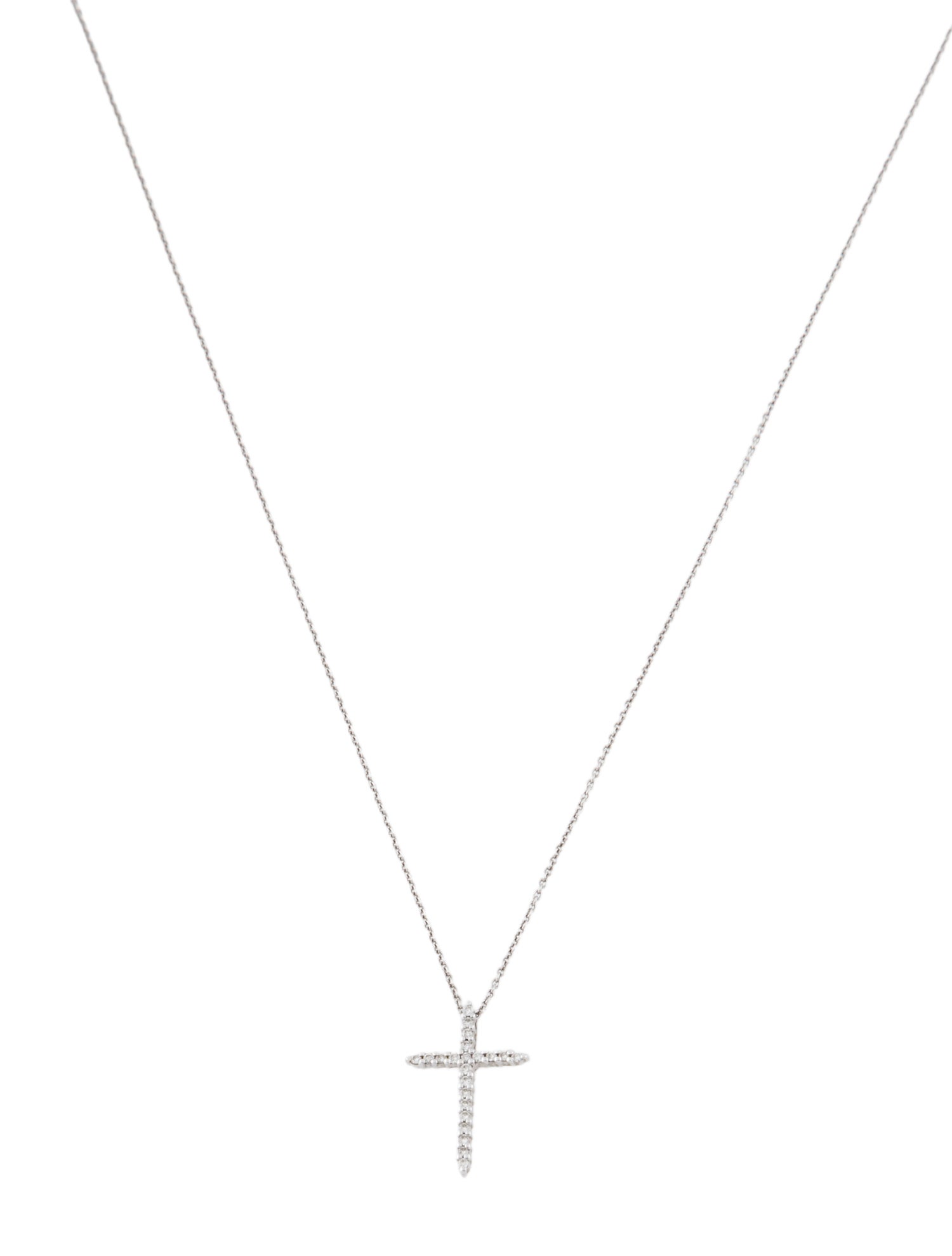 Roberto Coin 18K Diamond Tiny Treasures Sliver Cross Pendant