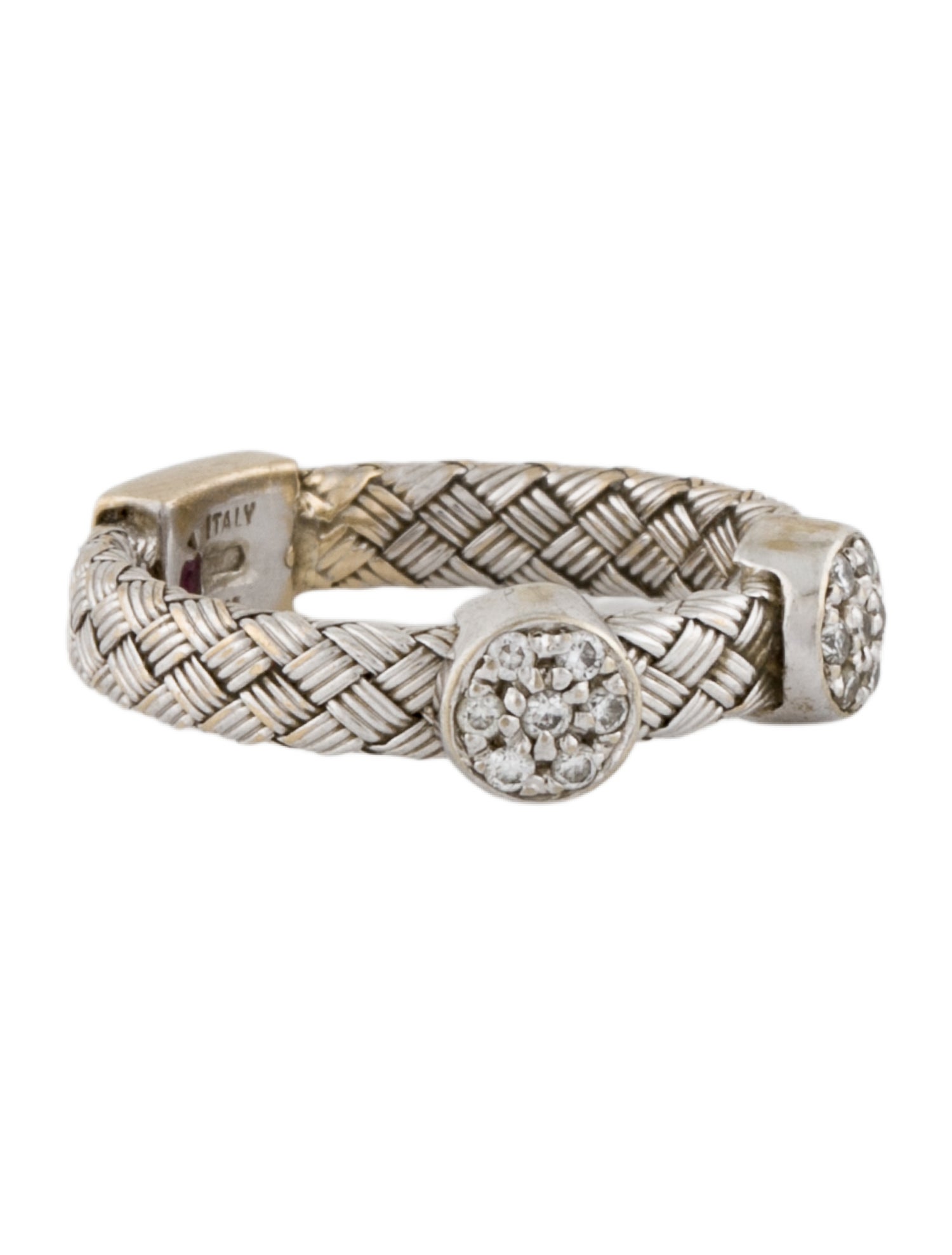 Roberto Coin 18K Diamond Primavera Basket Weave Band