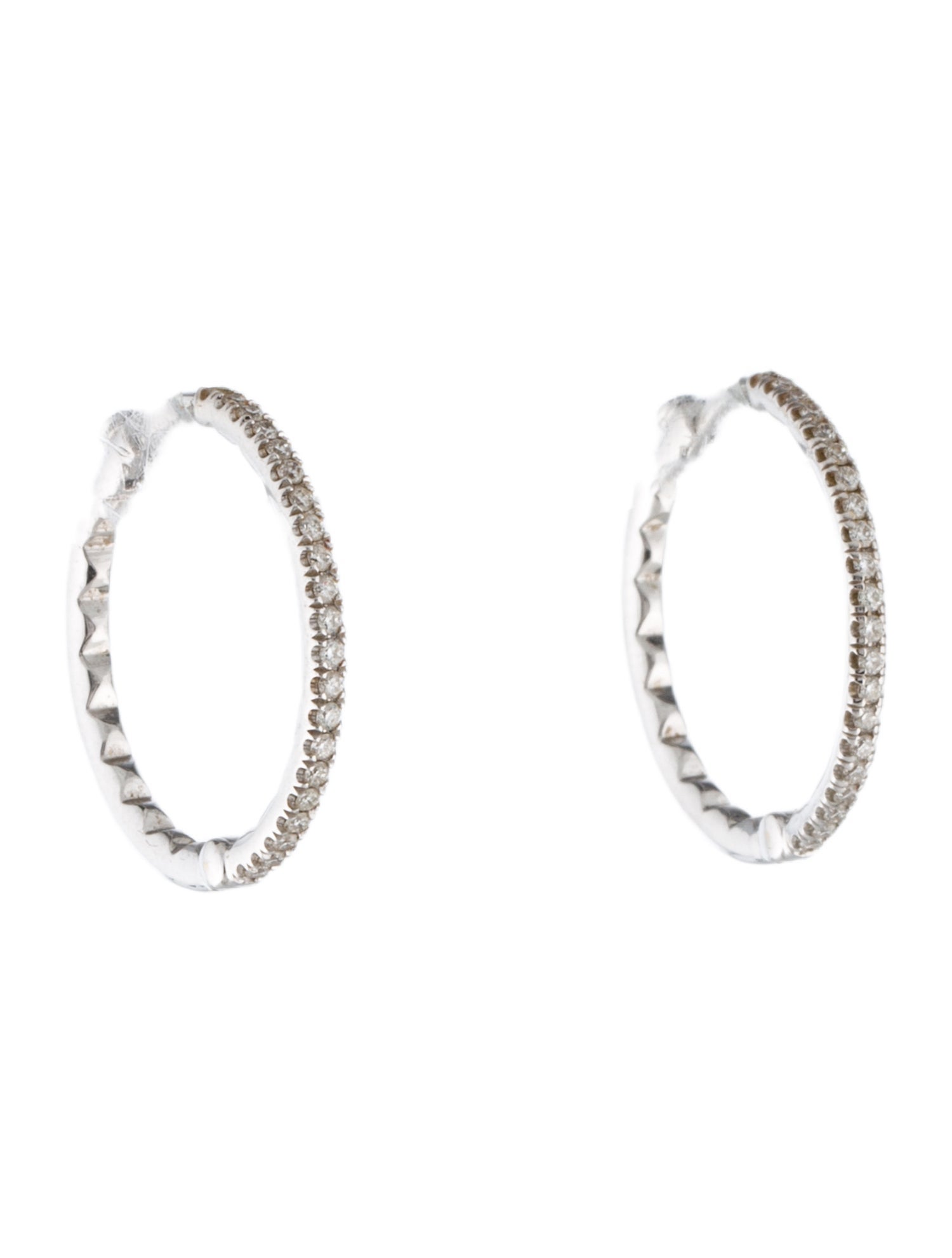 Roberto Coin 18K Diamond Hoop Earrings