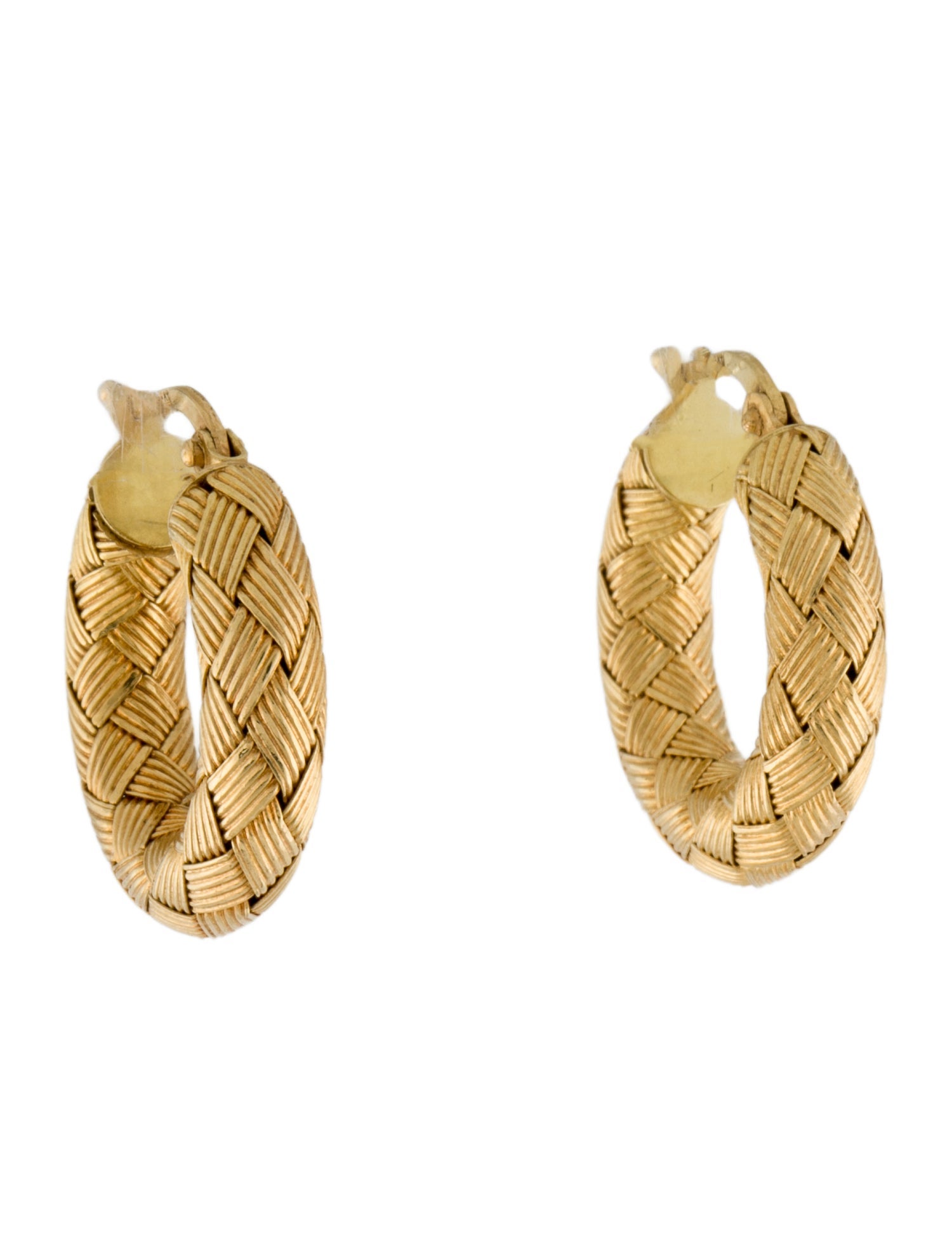 Roberto Coin Vintage 18K Woven Hoop Earrings