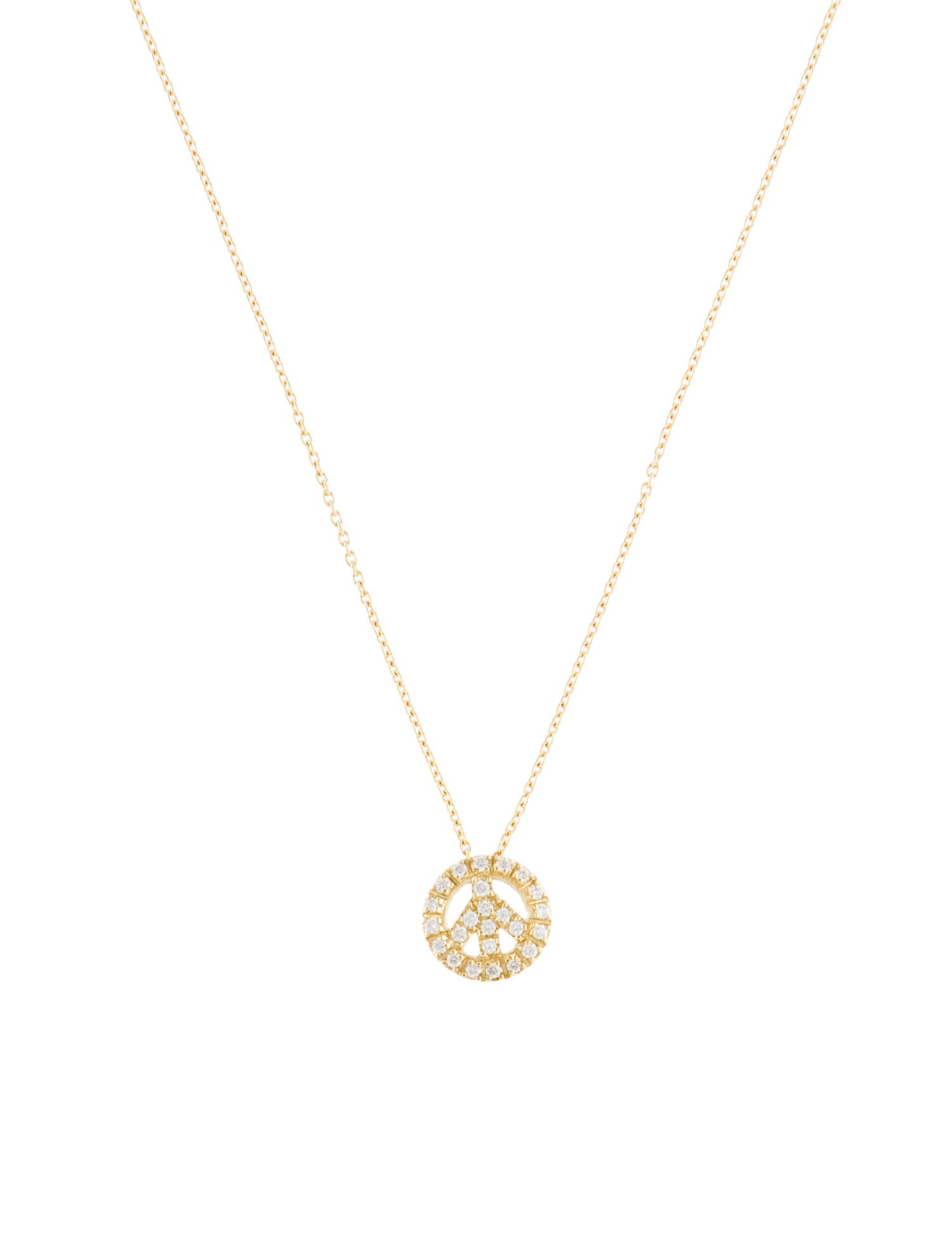 Roberto Coin 18K Diamond Peace Sign Pendant Necklace