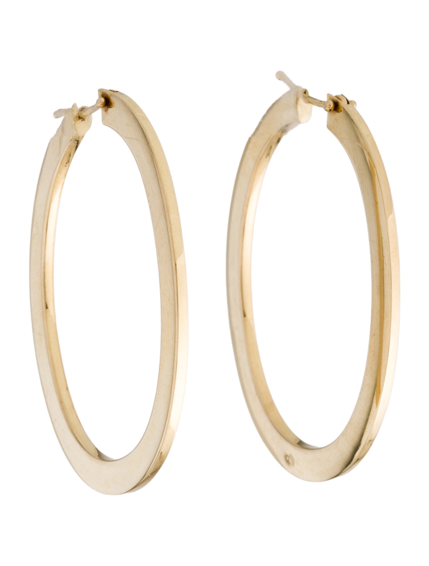 Roberto Coin 18K Flat Oval Hoop Earrings