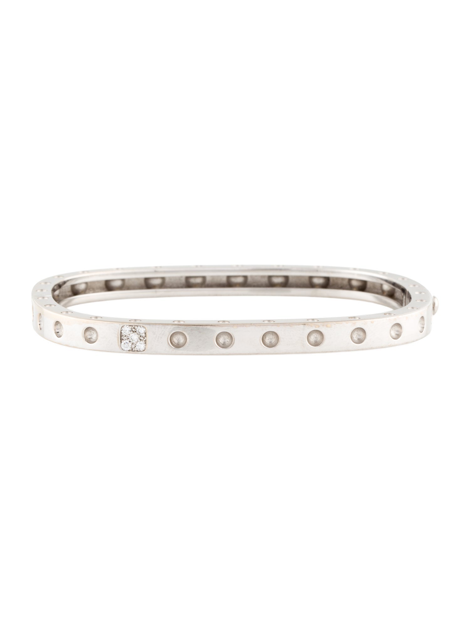 Roberto Coin 18K Diamond Pois Moi Square Bangle