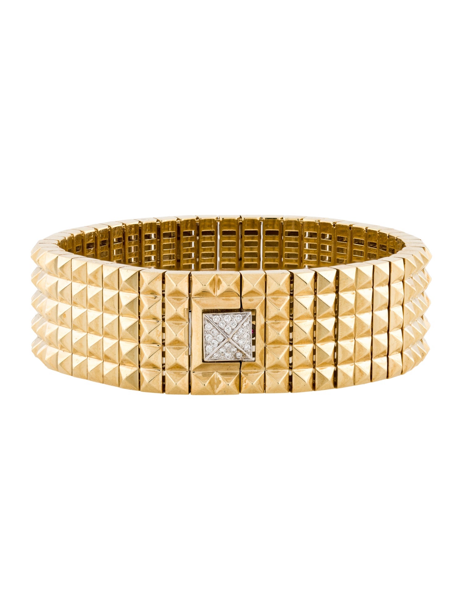 Roberto Coin 18K Diamond Obelisco Five Row Pyramid Bracelet