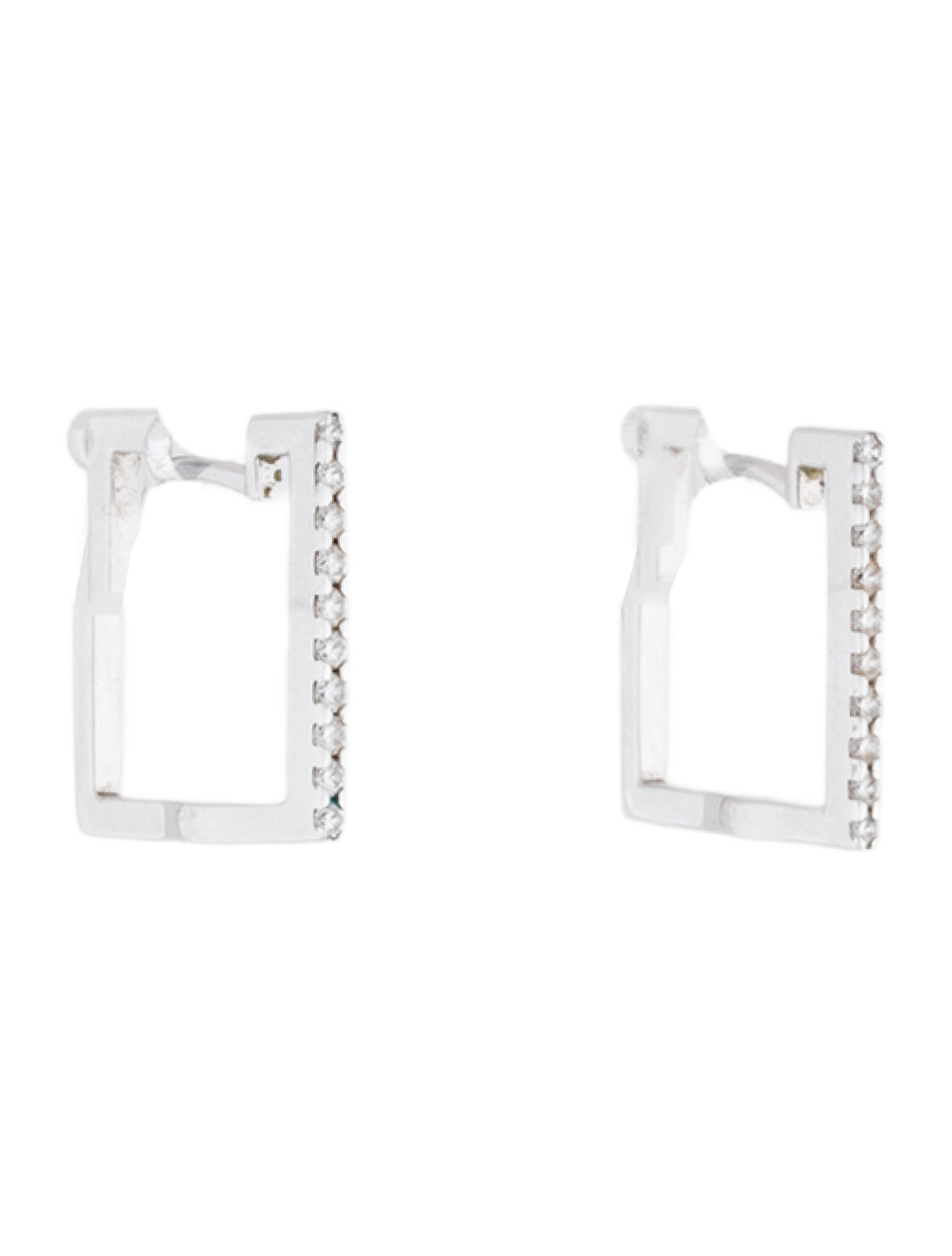 Roberto Coin 18K Diamond Square Hoop Earrings