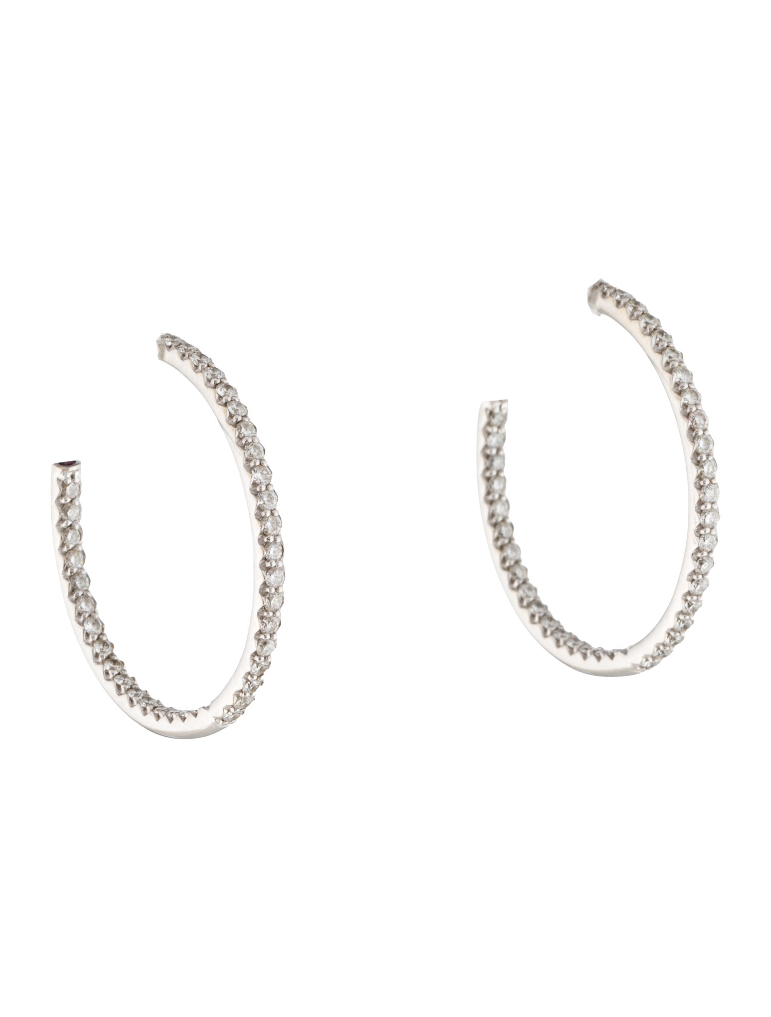 Roberto Coin 18K Diamond Inside-Out Hoop Earrings