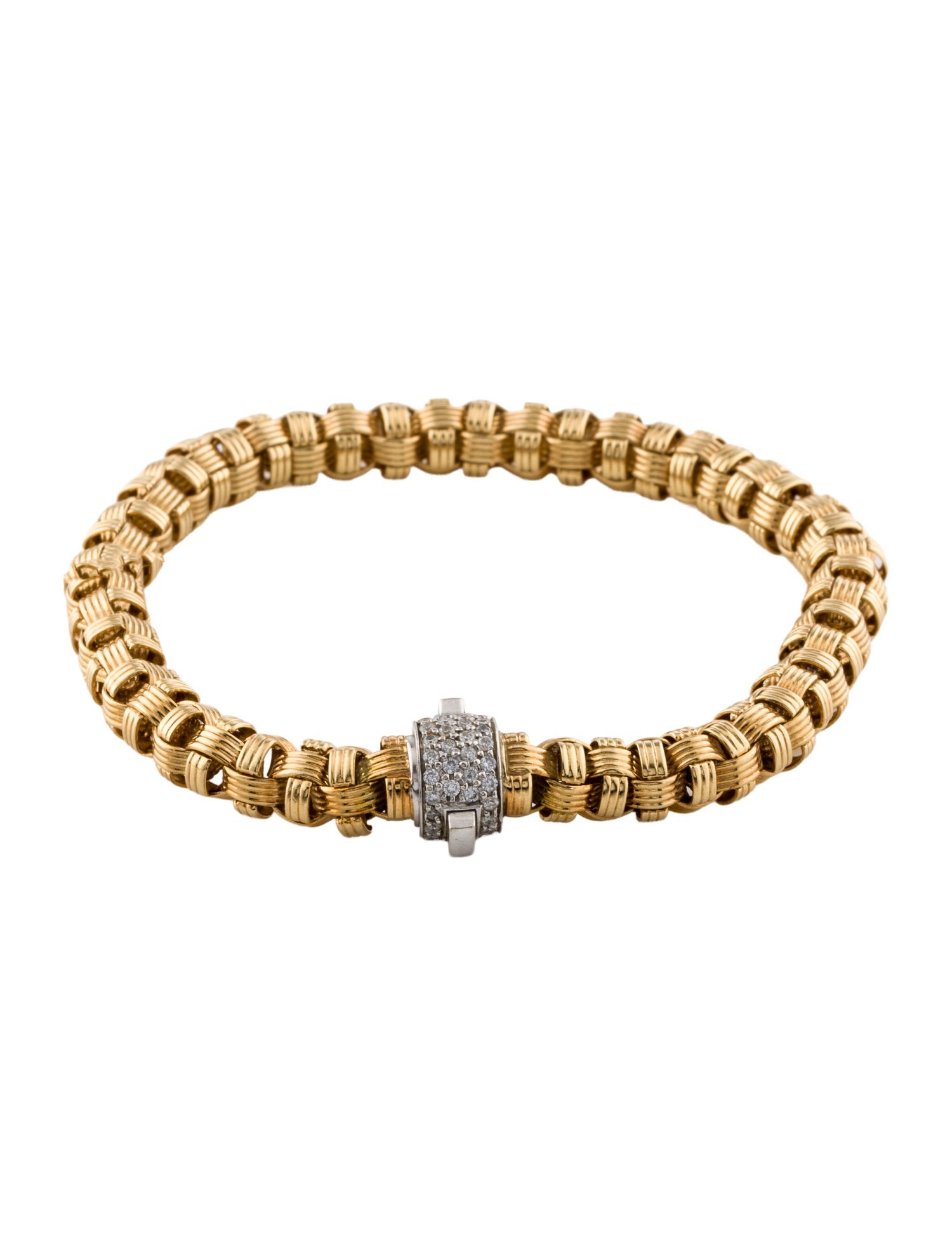 Roberto Coin 18K Diamond Woven Link Bracelet