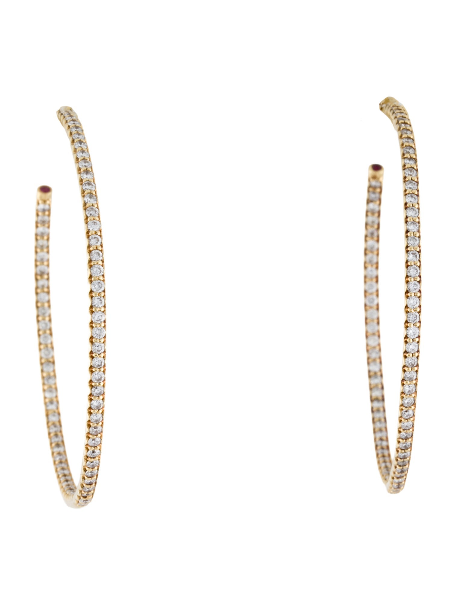 Roberto Coin 18K 1.40ctw Diamond Inside Outside Open Hoop Earrings