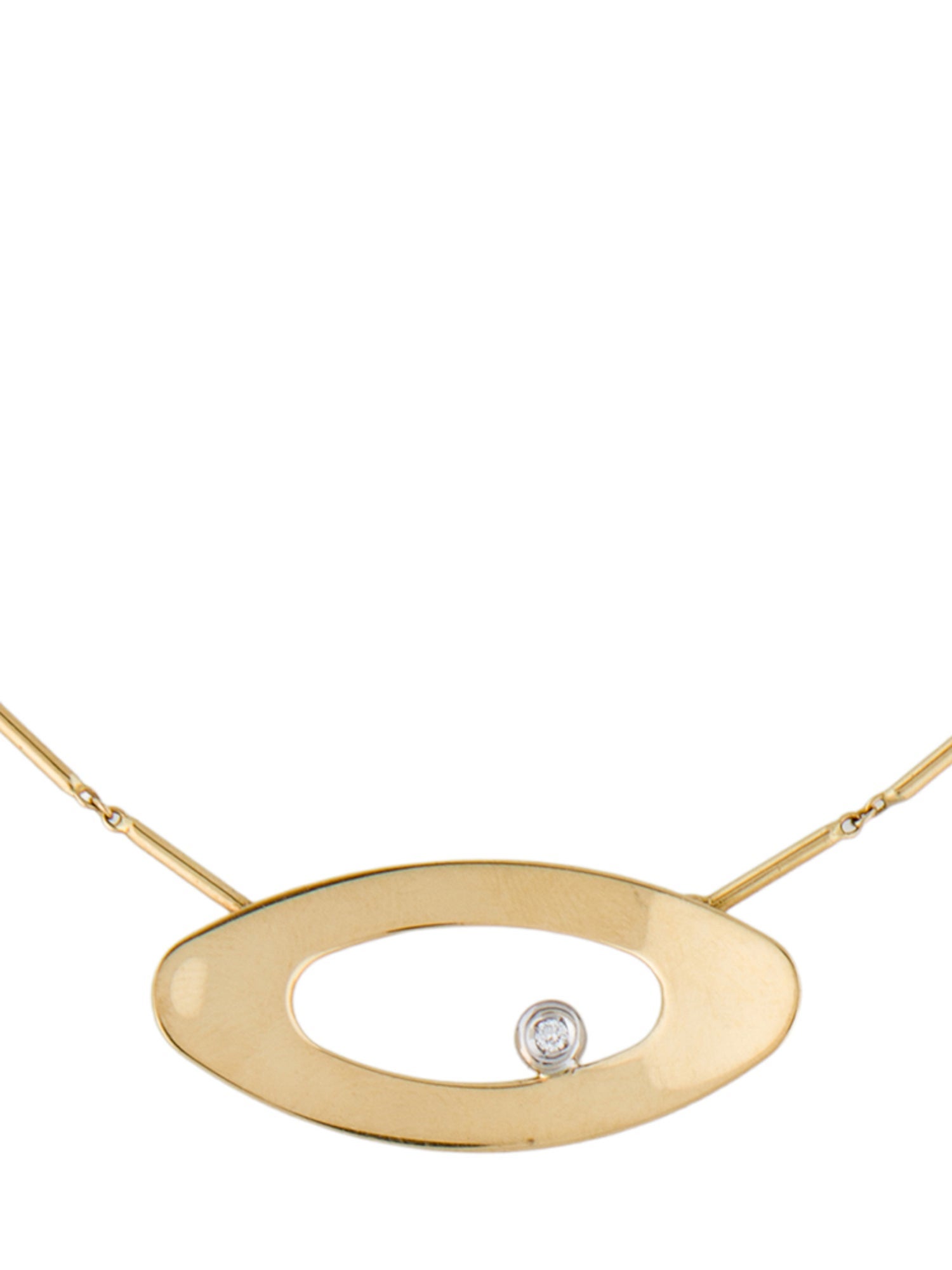 Roberto Coin 18K Diamond Open Oval Pendant Necklace