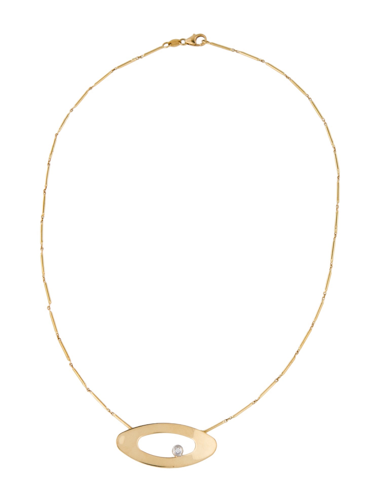 Roberto Coin 18K Diamond Open Oval Pendant Necklace