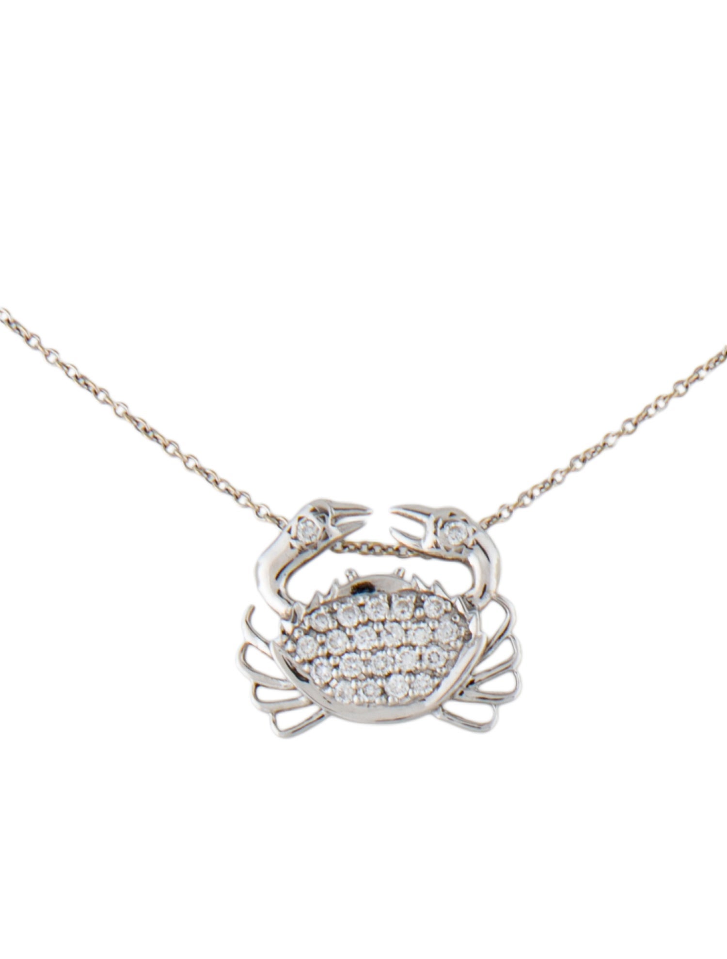 Roberto Coin 18K Diamond Tiny Treasures Crab Pendant Necklace