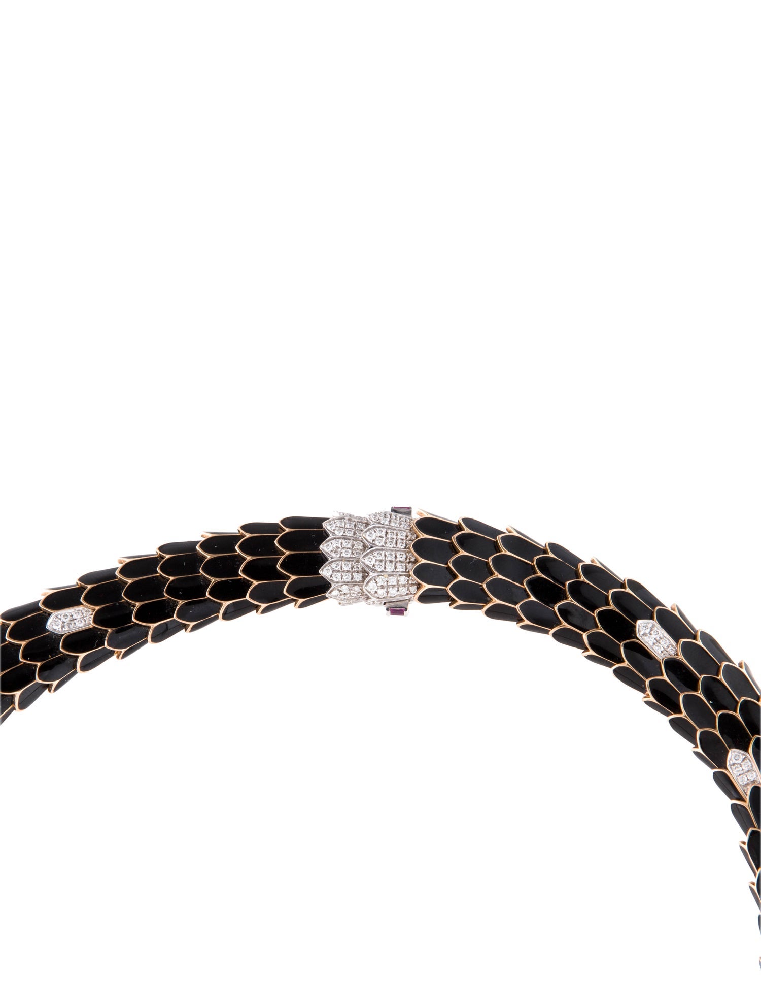 Roberto Coin 18K Enamel, Ruby & Diamond Cobra Collar Necklace