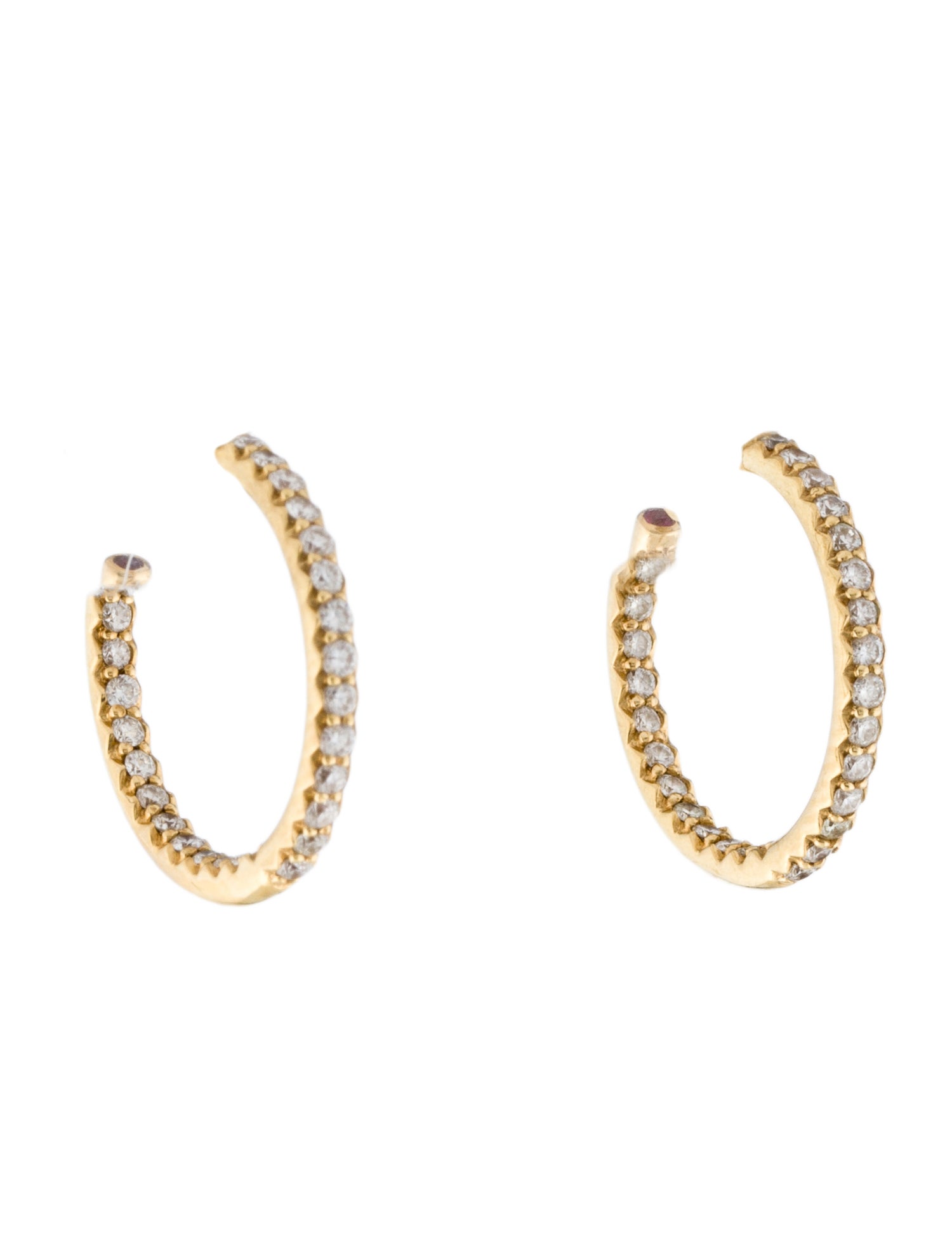 Roberto Coin 18K Diamond Inside-Out Hoops