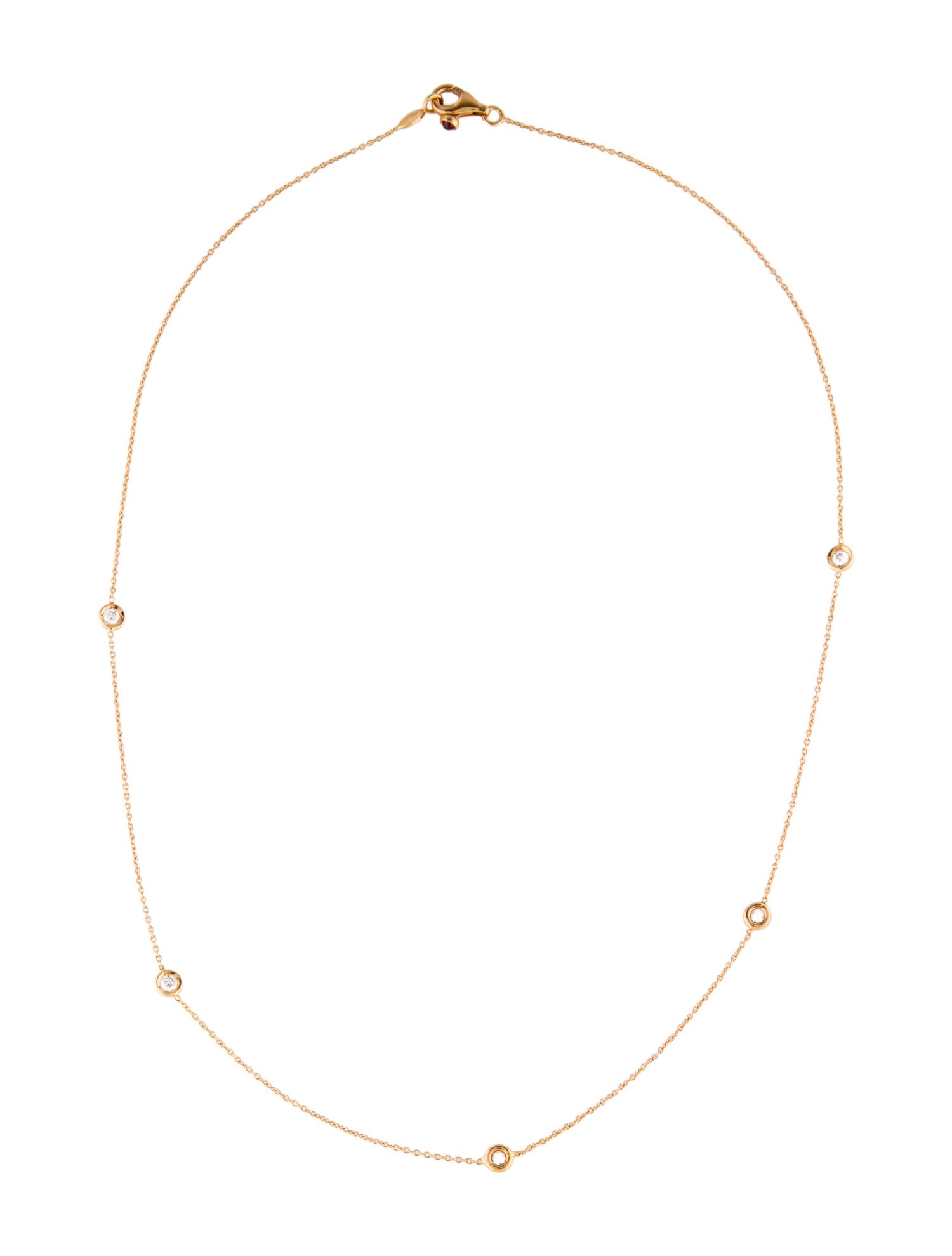Roberto Coin 18K Diamond By The Inch 5 Station Necklace