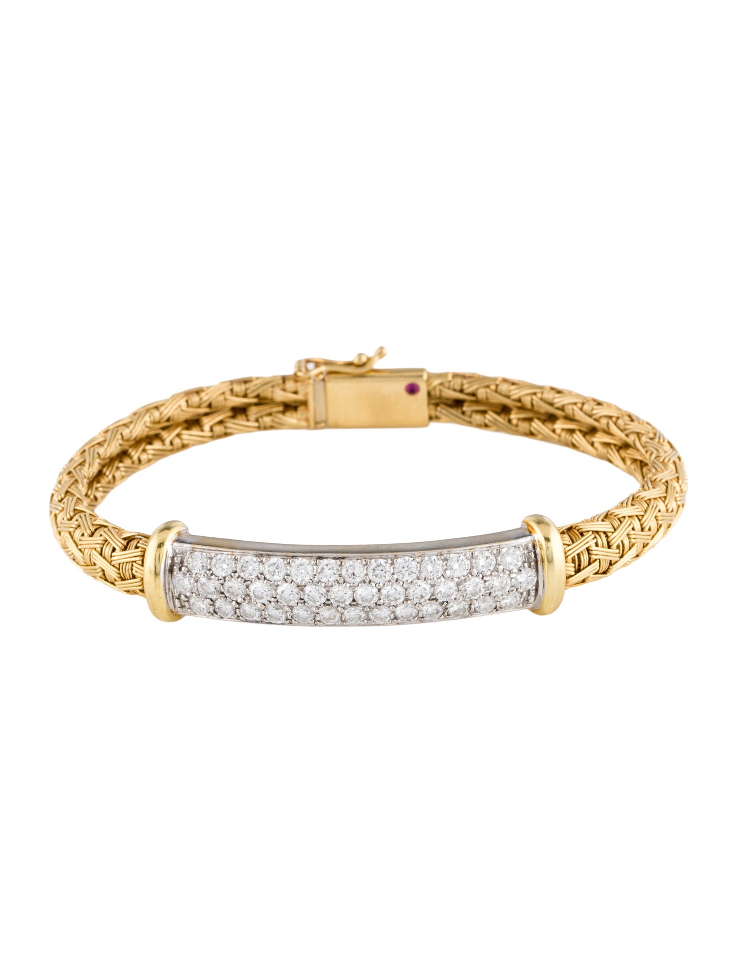 Roberto Coin 18K 2.20ctw Diamond Woven Spiga Bracelet