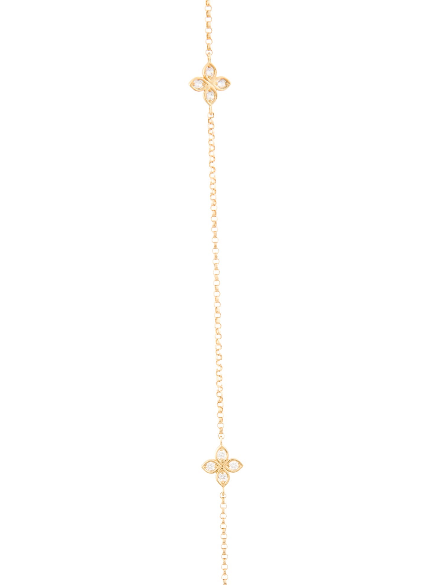 Roberto Coin 18K Diamond Love in Verona 10 Station Flower Long Necklace