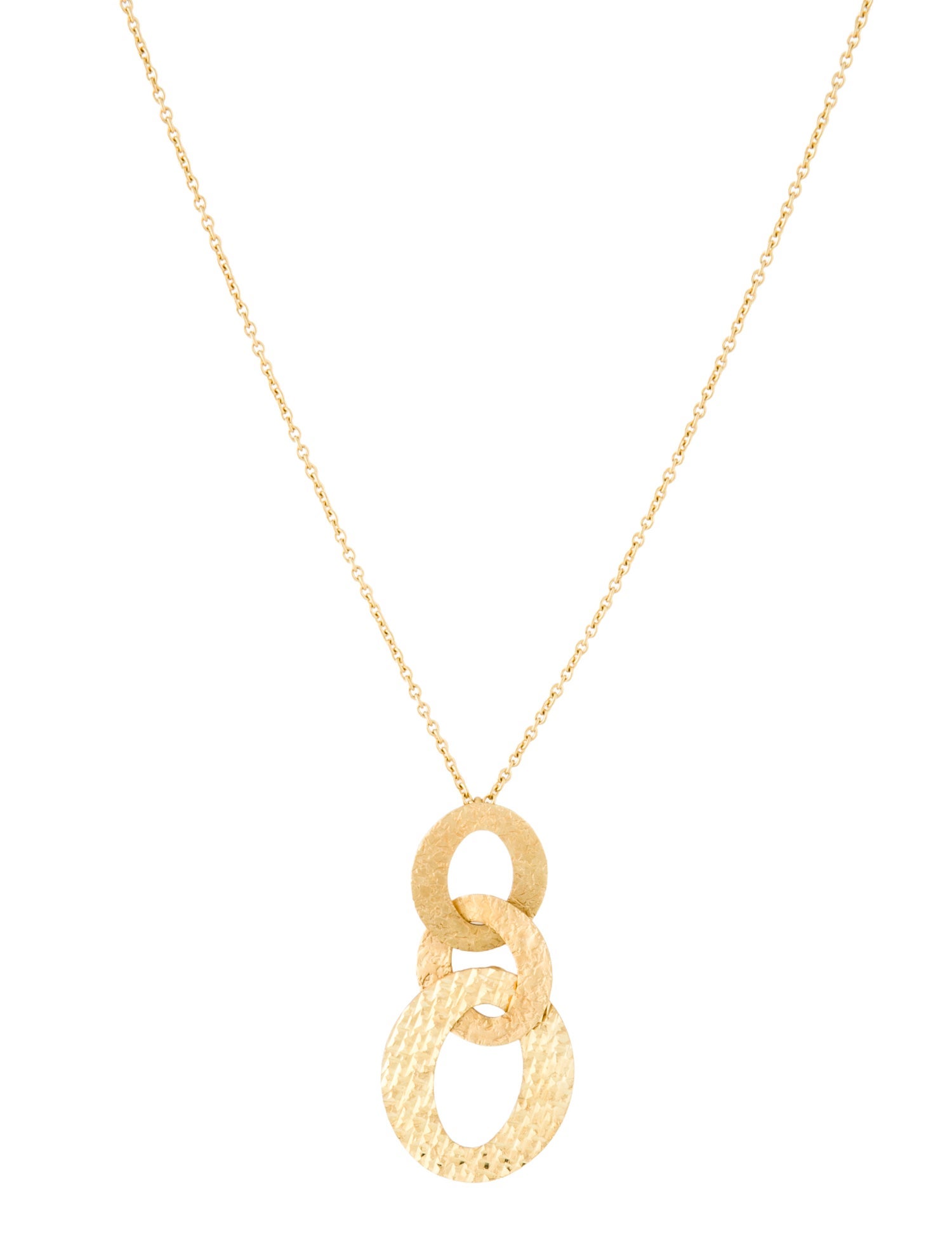 Roberto Coin 18K Triple Oval Pendant Necklace