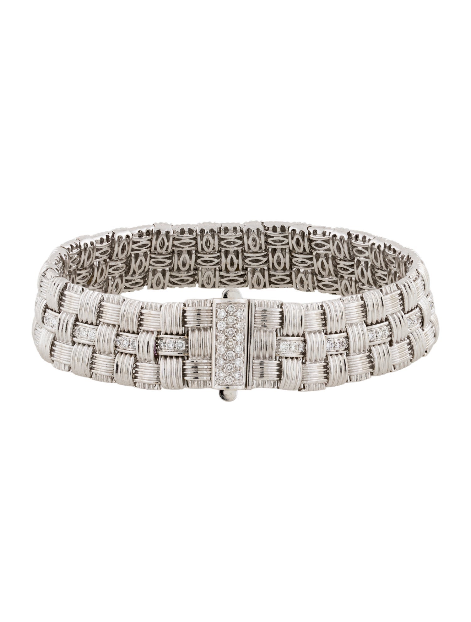 Roberto Coin 18K Diamond Triple Row Appassionata Woven Bracelet