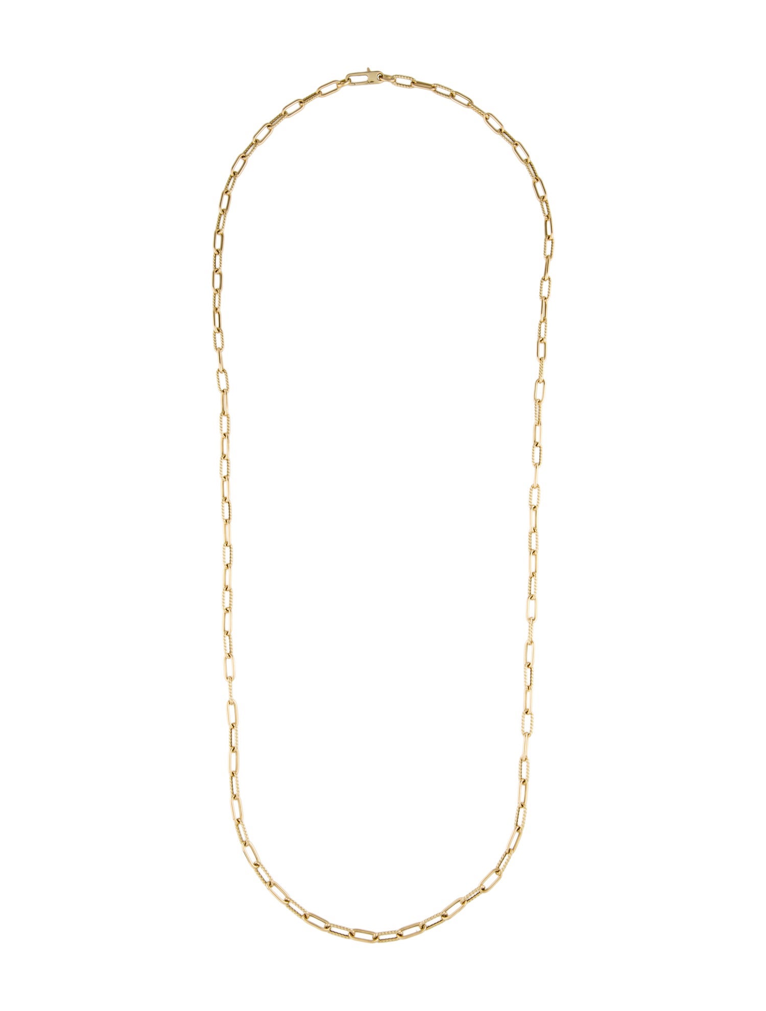 Roberto Coin 18K Alternating Paperclip Link Chain Necklace