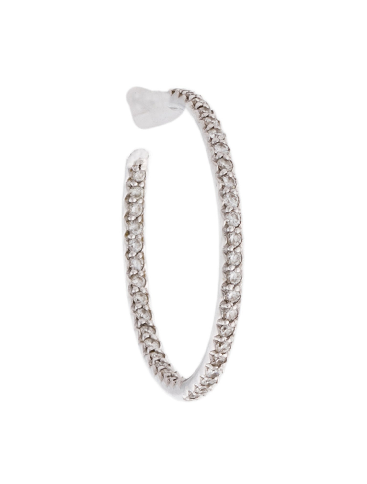 Roberto Coin 18K Diamond Pave Inside Out Single Hoop Earring