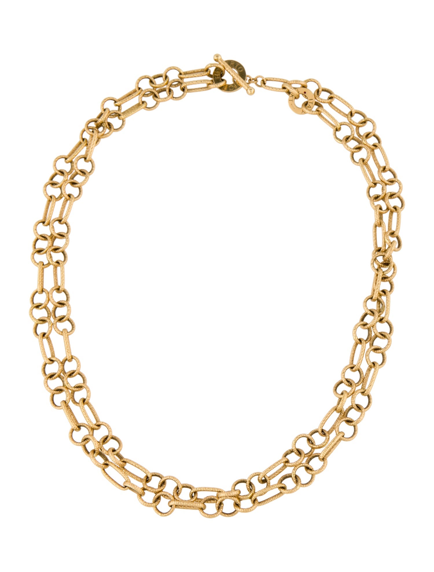 Roberto Coin 18K Mixed Link Textured Necklace