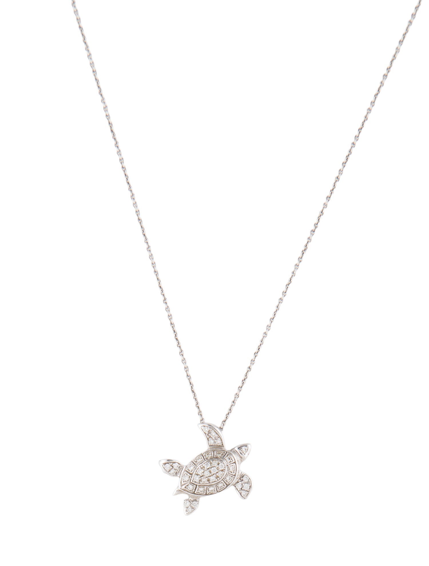 Roberto Coin 18K Diamond Tiny Treasures Sea Turtle Pendant Necklace