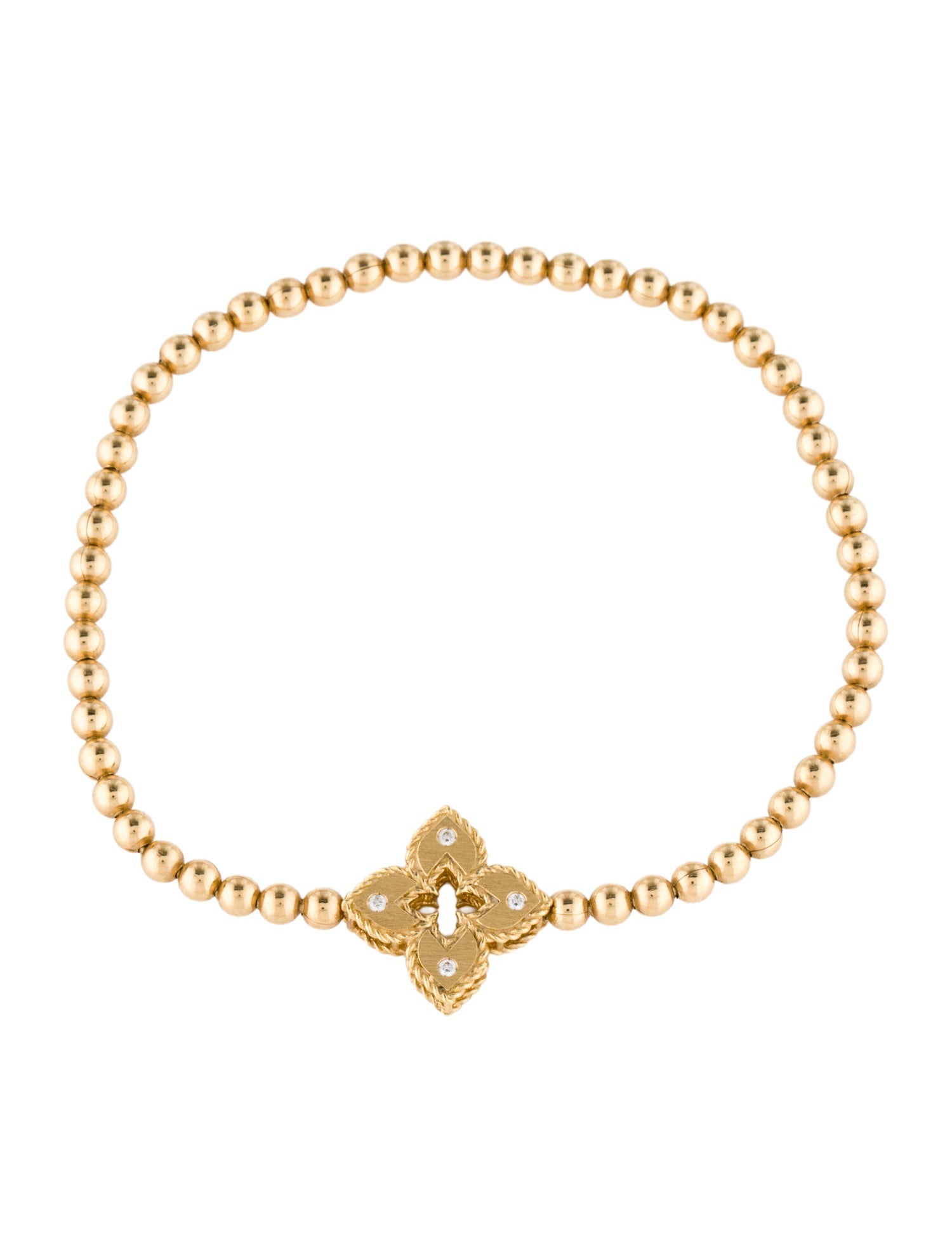 Roberto Coin 18K Diamond Venetian Princess Small Flower Stretch Bracelet