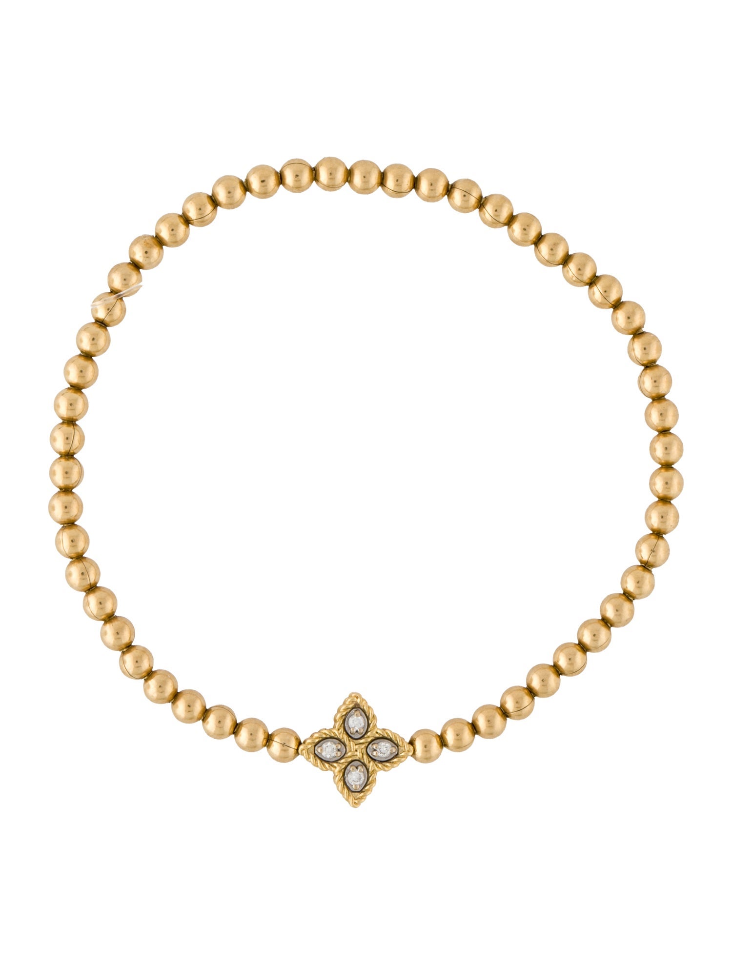 Roberto Coin 18K Diamond Princess Flower Small Stretch Bracelet