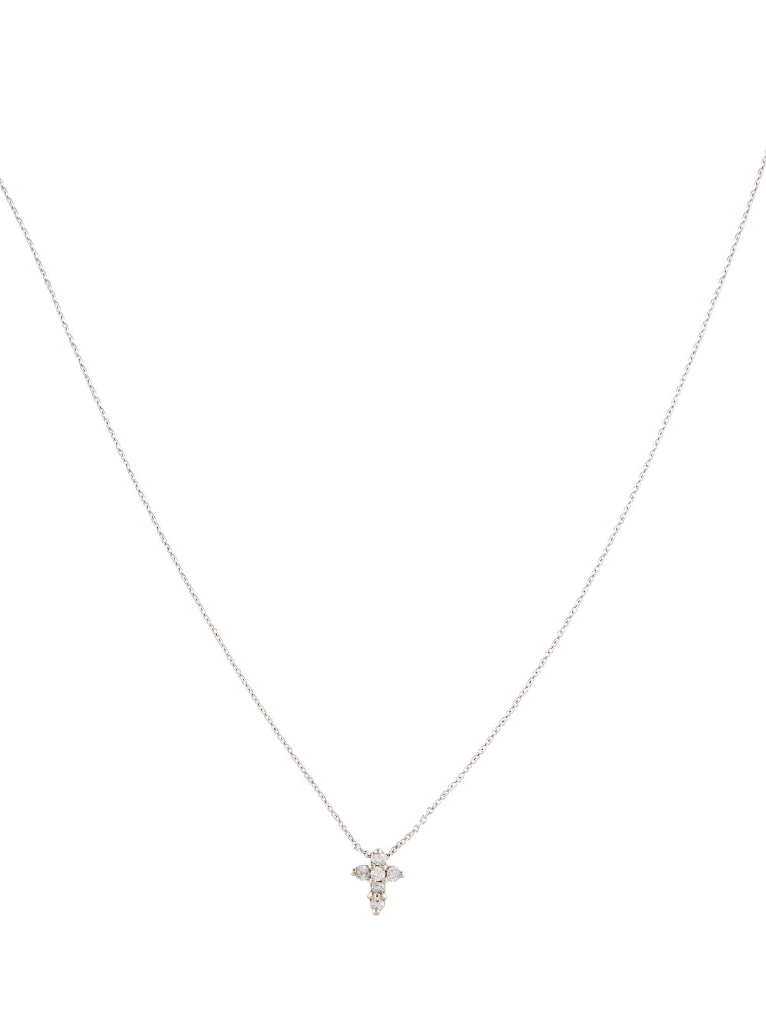 Roberto Coin 18K Diamond Tiny Treasures Baby Cross Necklace