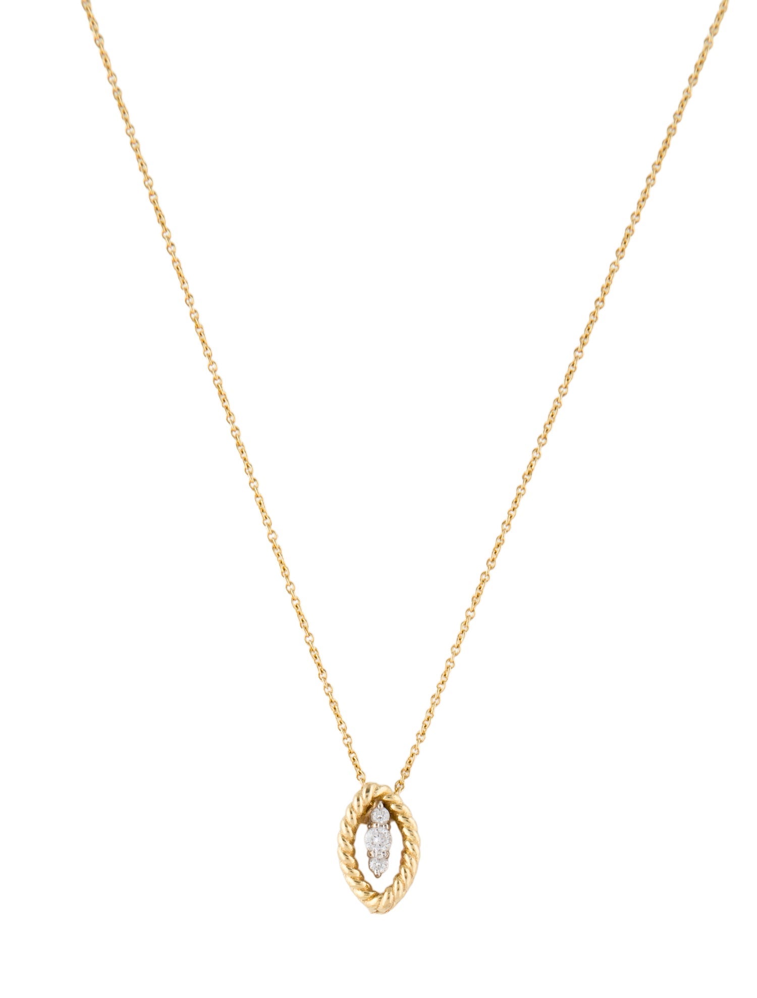Roberto Coin 18K Diamond Barocco Marquise Pendant Necklace