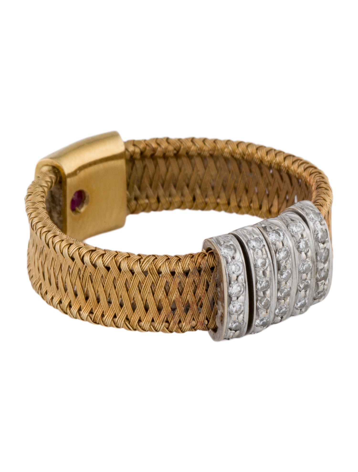 Roberto Coin 18K Diamond Woven Mesh Band