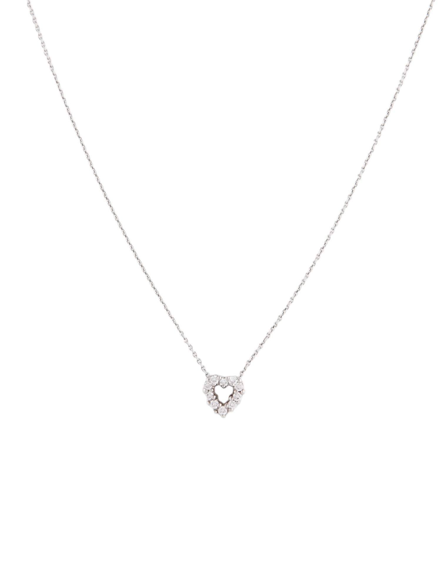 Roberto Coin 18K Diamond Tiny Treasures Mini Heart Pendant Necklace