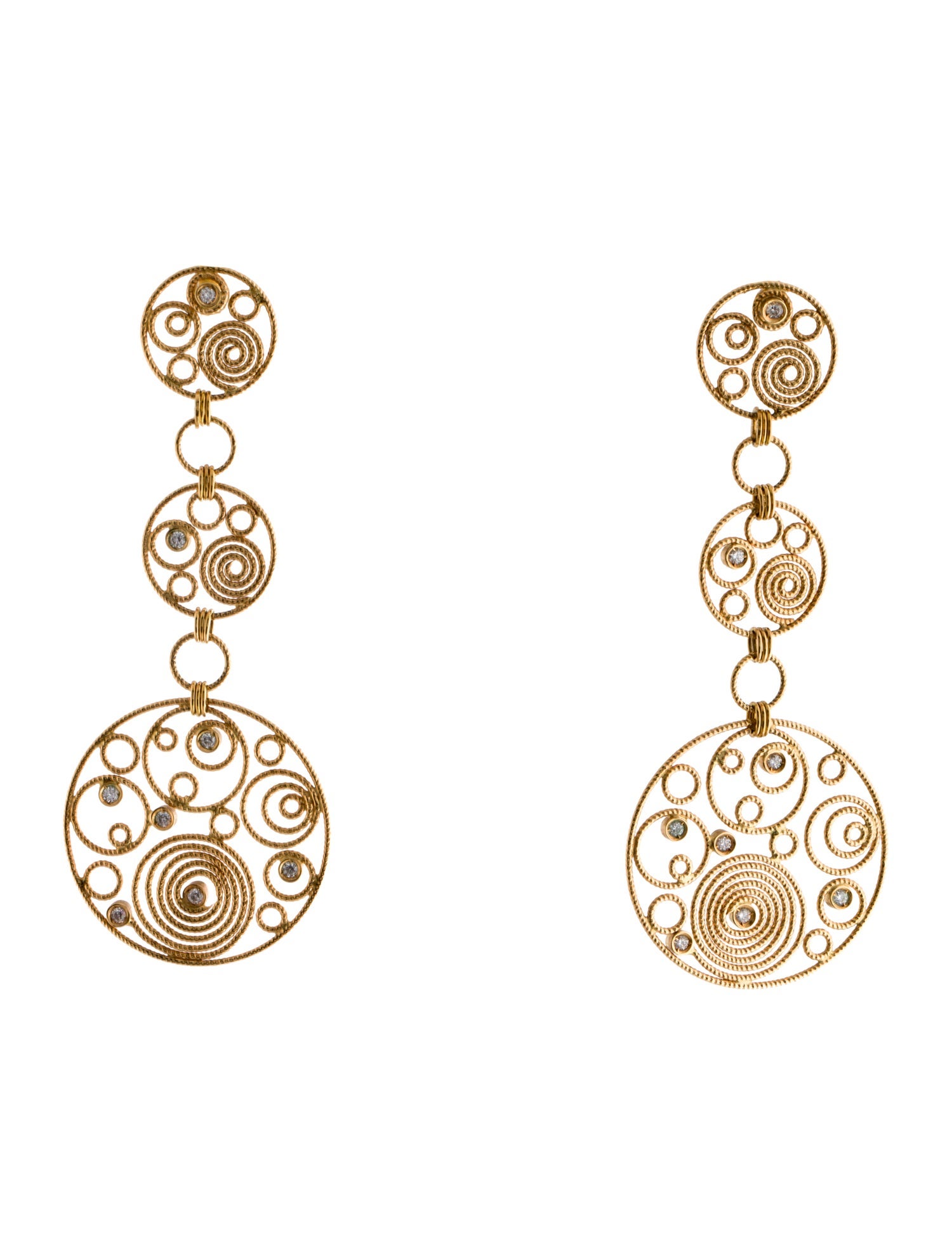 Roberto Coin 18K Diamond Mauresque Drop Earrings