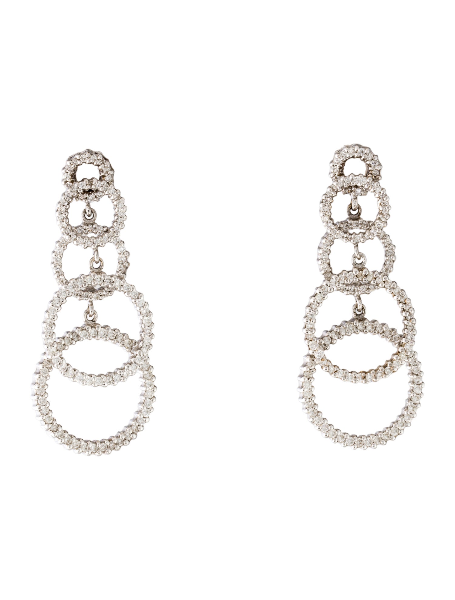 Roberto Coin 18K 1.36ctw Diamond Circles Drop Earrings