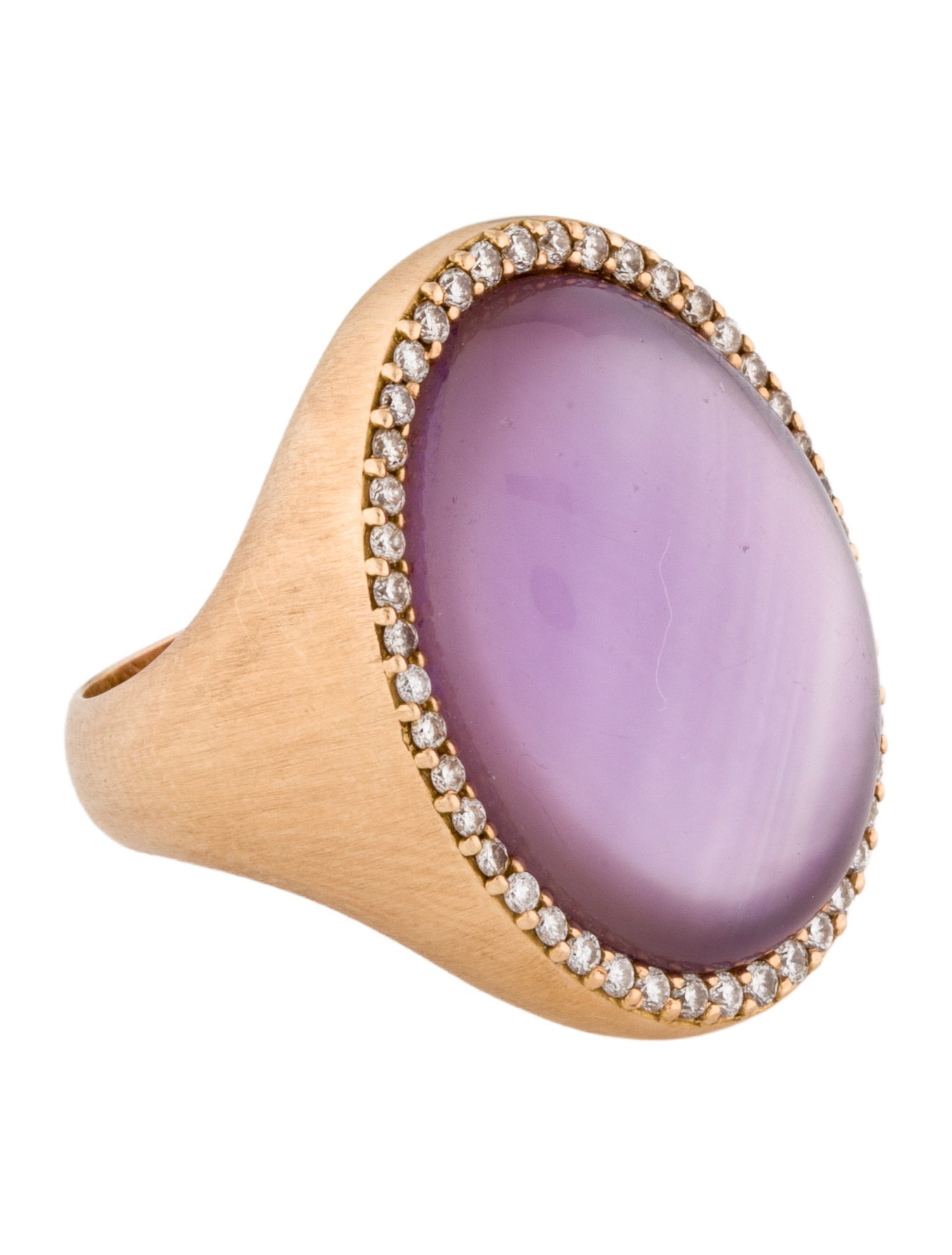 Roberto Coin 18K Diamond-Accented Amethyst & Mother of Pearl Doublet Cocktail Ring