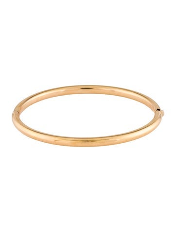 Pre-owned Roberto Coin 18k Oval Hinged Bangle, 7" In Multicolor
